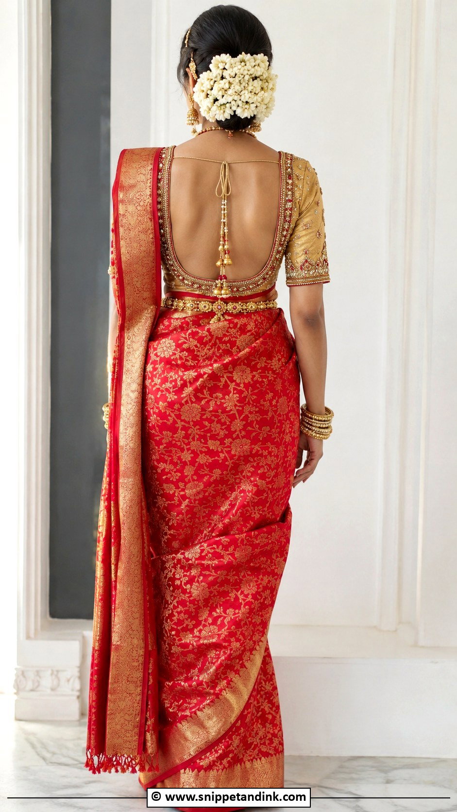 Bridal Deep U Neck Aari Work Blouse - Snippet and Ink - 30 Bridal Aari Work Blouse Ideas