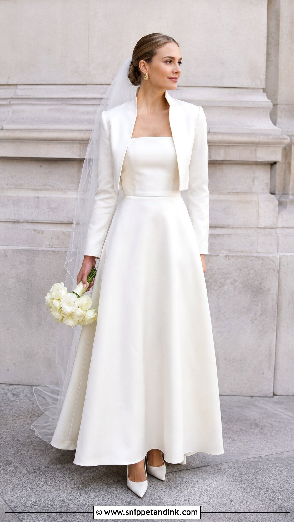 Bridal Dress With Bridal Jacket - Snippet and Ink - 20 Chic Bridal Dress Ideas