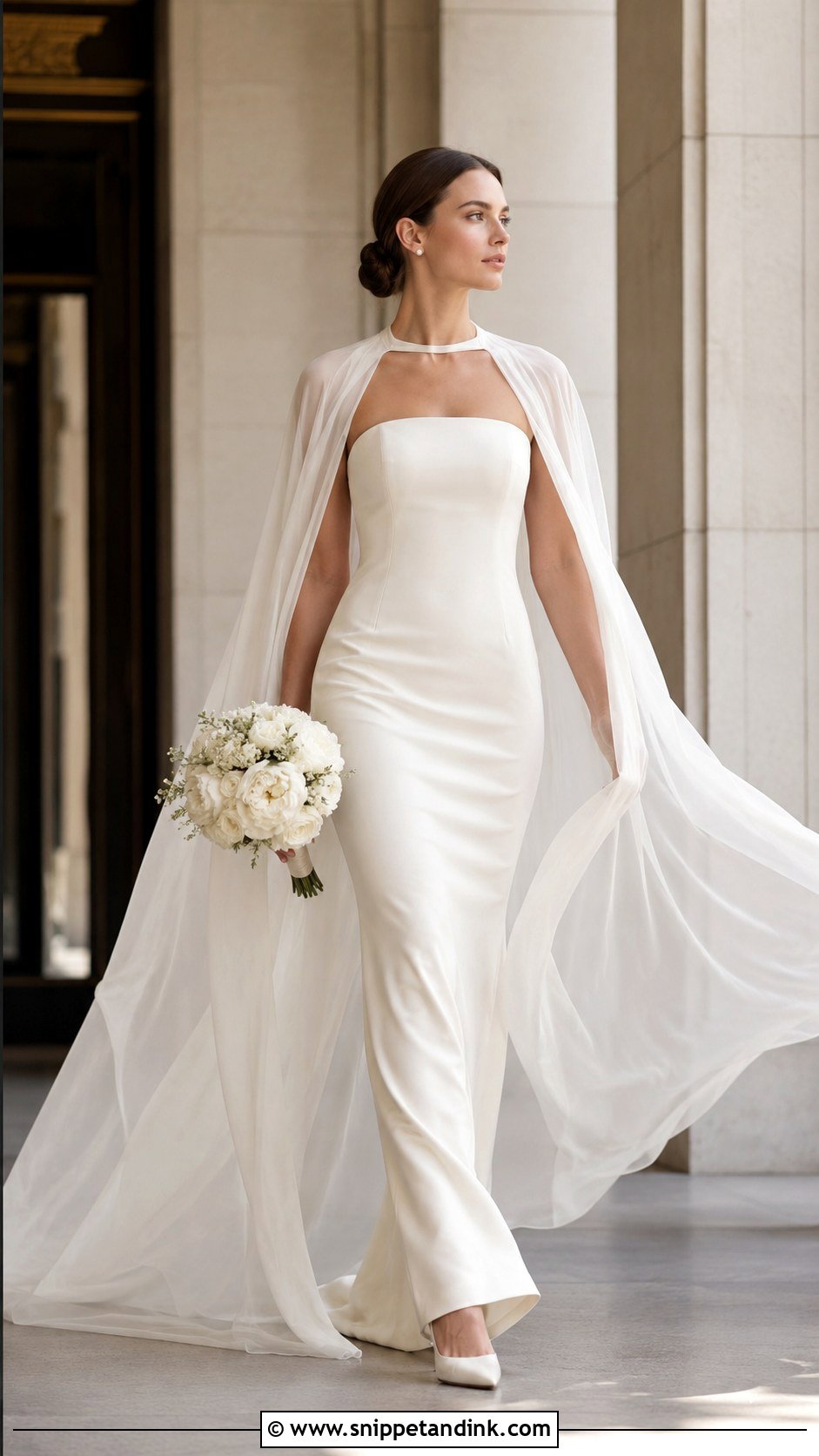 Bridal Dress With Cape - Snippet and Ink - 20 Simple Bridal Dresses