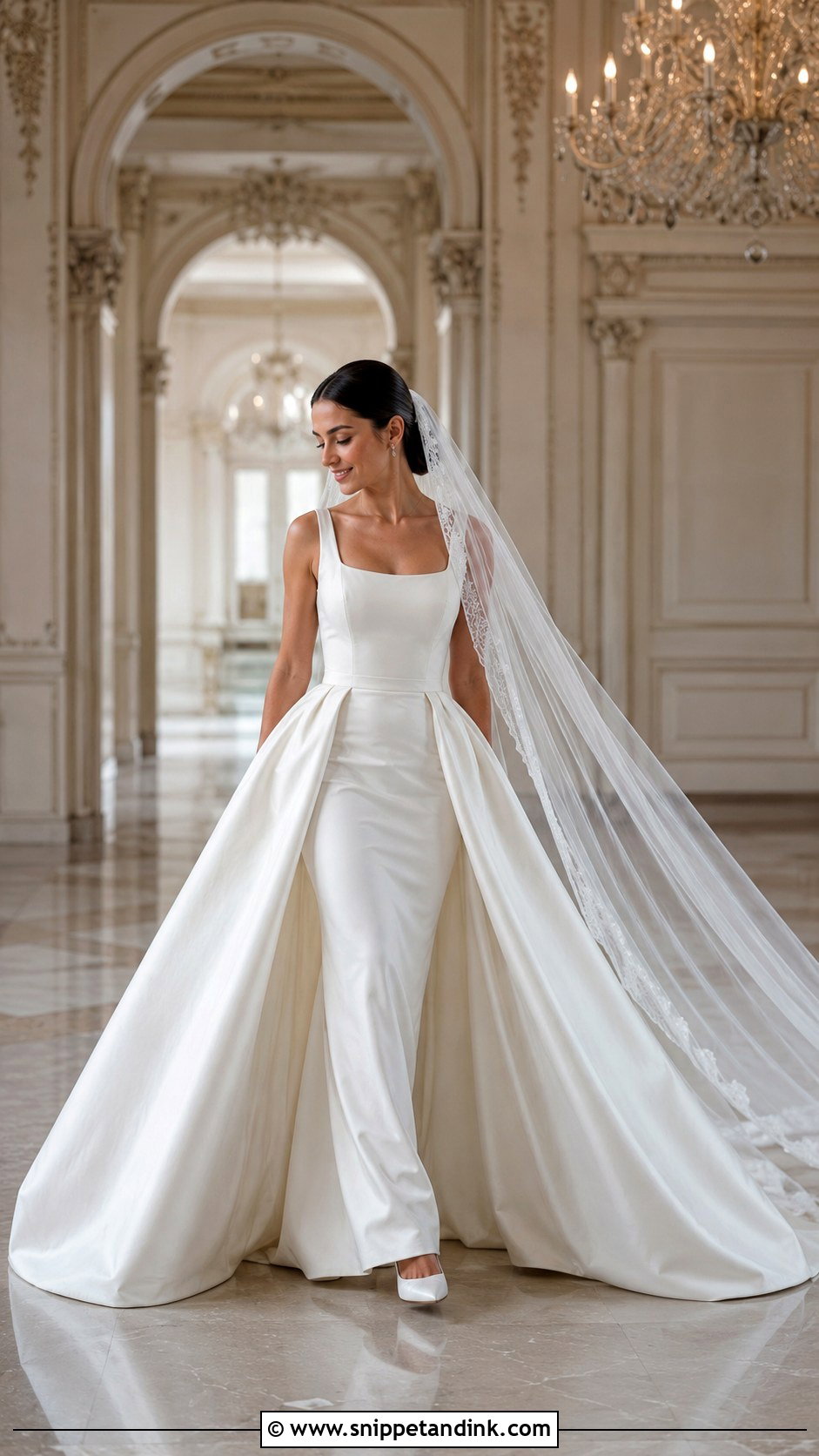 Bridal Dress With Detachable Overskirt - Snippet and Ink - 20 Beautiful Bridal Dresses
