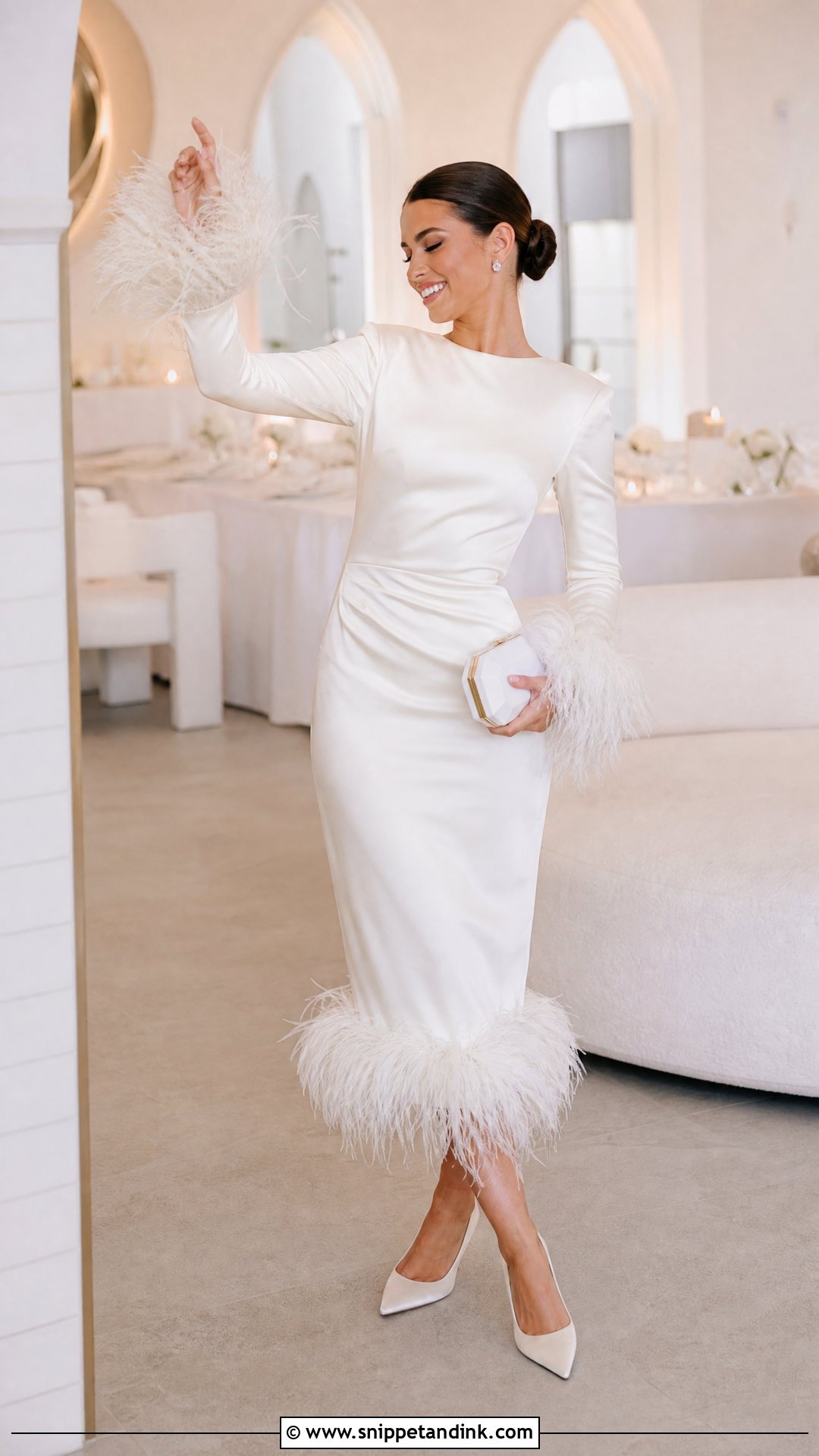 Bridal Dress With Feather Trim - Snippet and Ink - 20 Unique Bridal Dresses