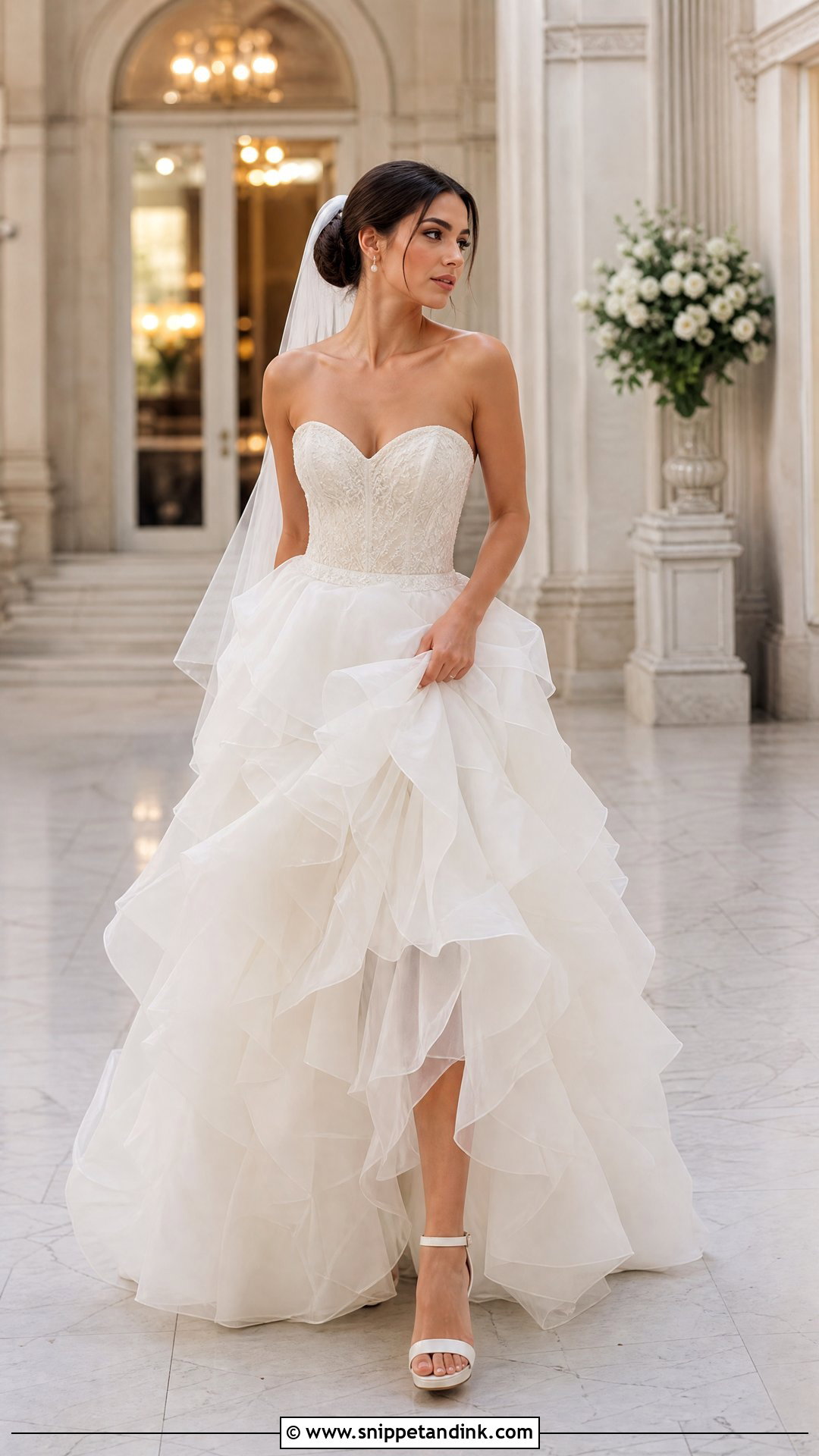 Bridal Dress With Ruffled Skirt - Snippet and Ink - 20 Unique Bridal Dresses