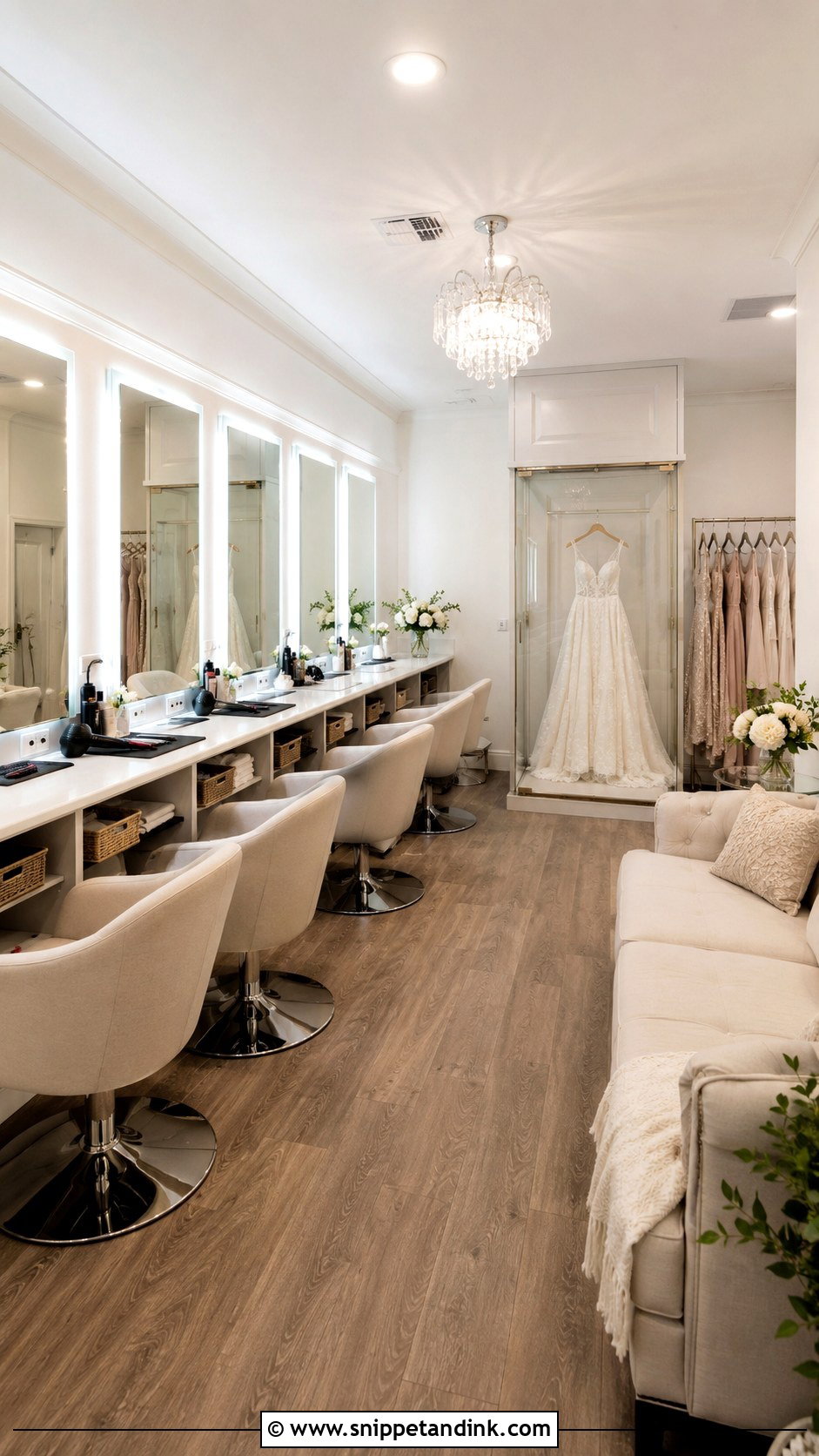 Bridal Dressing Room With Vanity Stations - Snippet and Ink - 20 Bridal Dressing Room Ideas