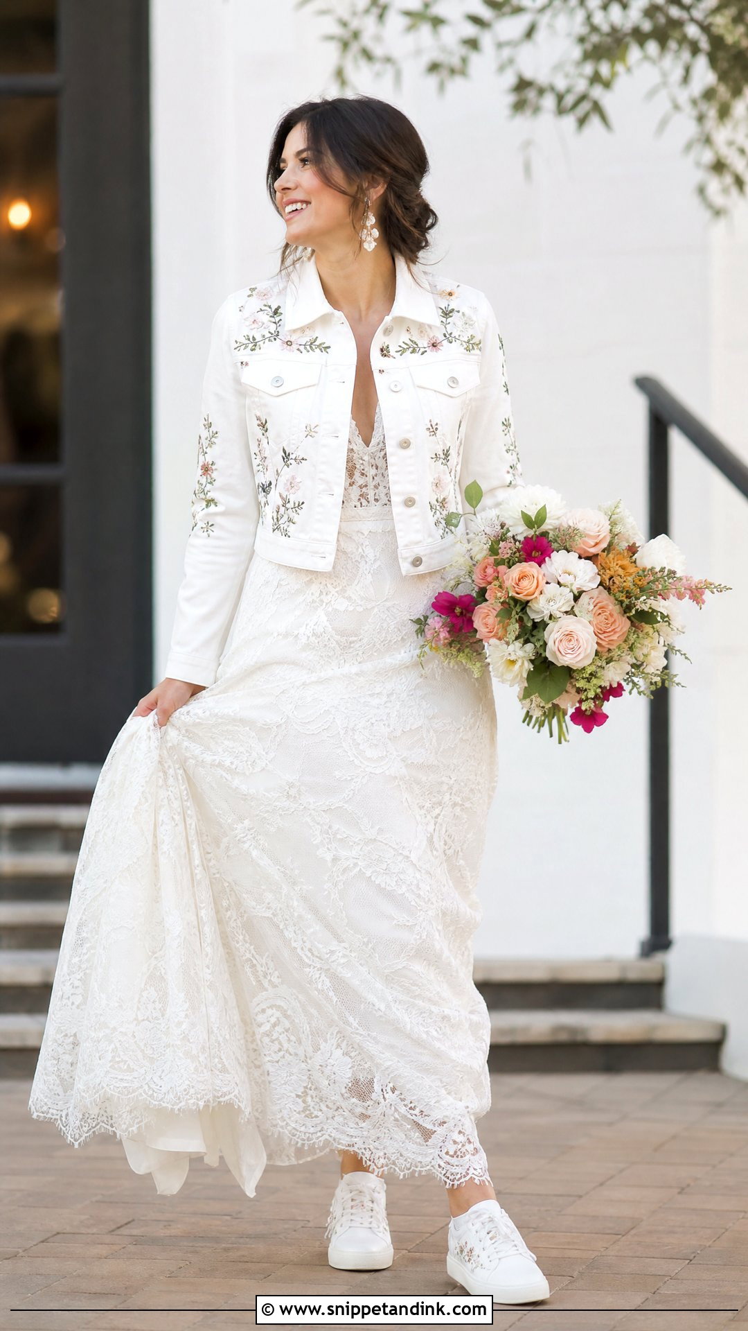 Bridal Embroidered Jacket - Snippet and Ink - 25 Bridal Cover Up Ideas