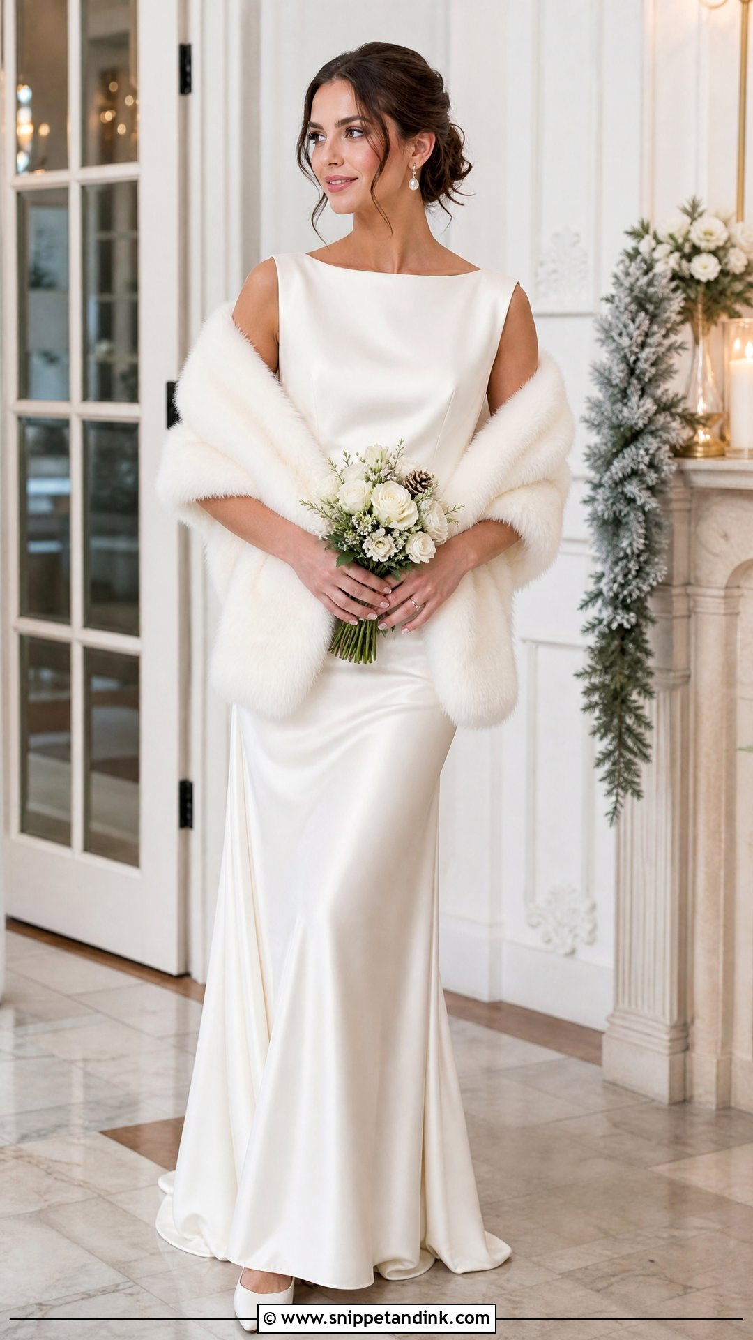Bridal Faux Fur Stole - Snippet and Ink - 25 Bridal Cover Up Ideas