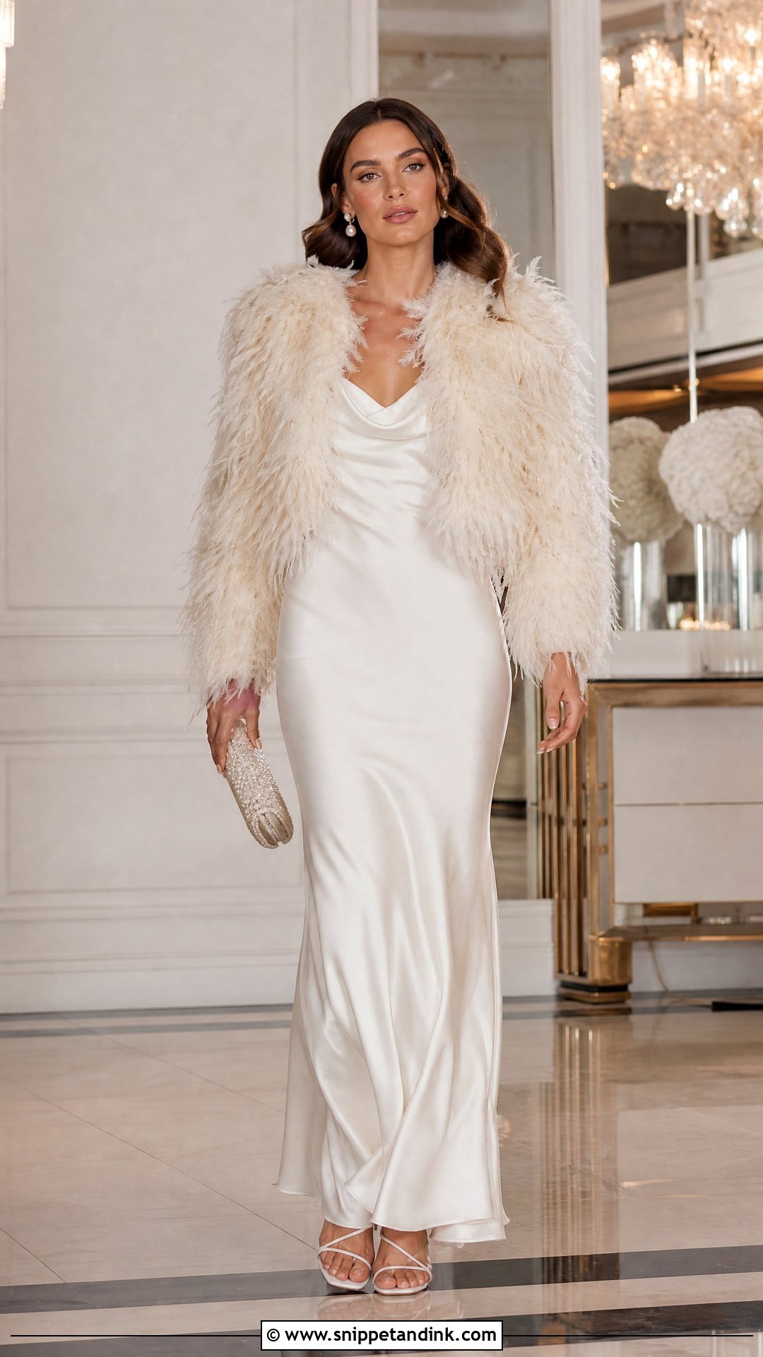 Bridal Feather Jacket - Snippet and Ink - 25 Bridal Cover Up Ideas