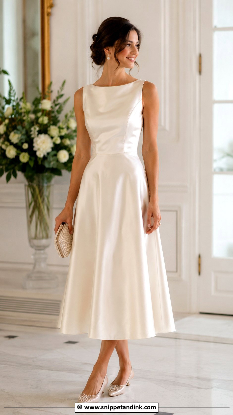 Bridal Flats And Midi Dress After Wedding Outfit - Snippet and Ink - 25 After Wedding Outfit the Bride Ideas