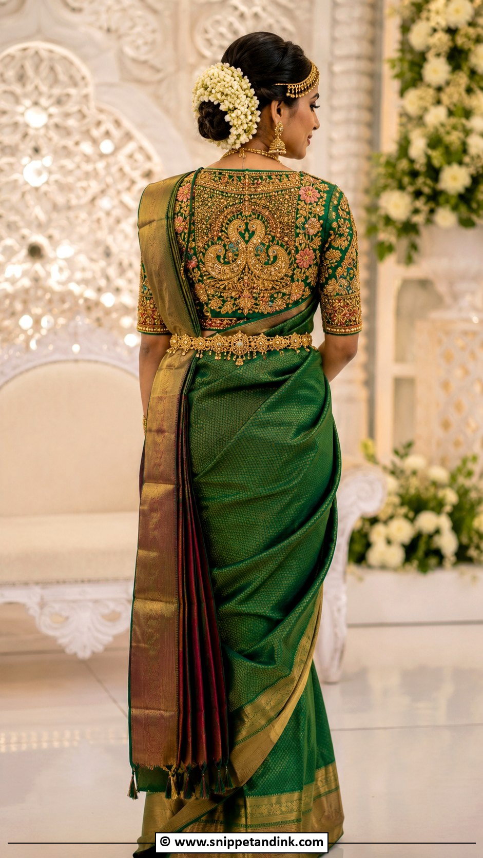 Bridal Full Back Aari Work Blouse - Snippet and Ink - 30 Bridal Aari Work Blouse Ideas