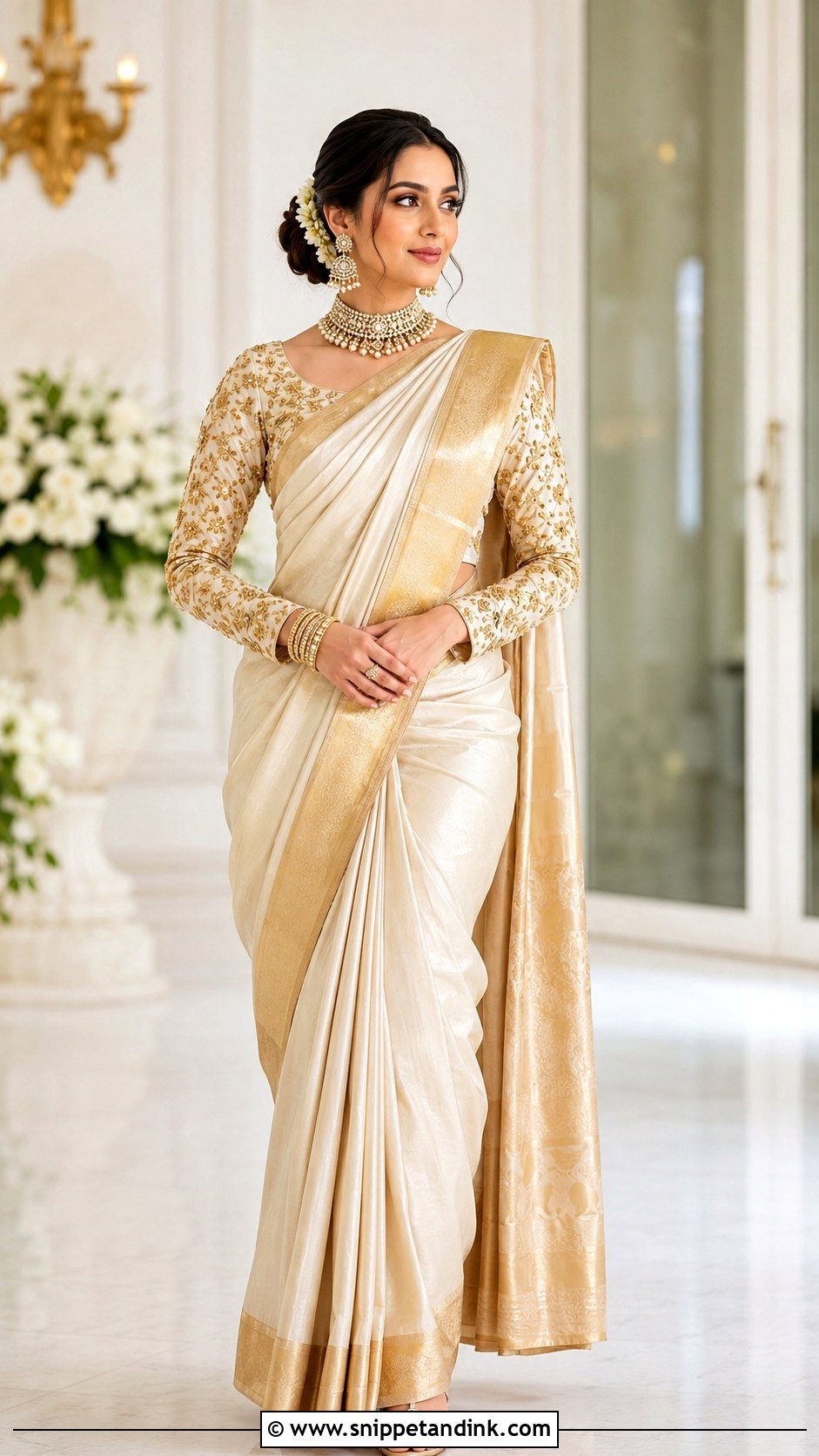 Bridal Full Sleeve Aari Work Blouse Design - Snippet and Ink - 25 Bride Aari Work Blouse Design Ideas