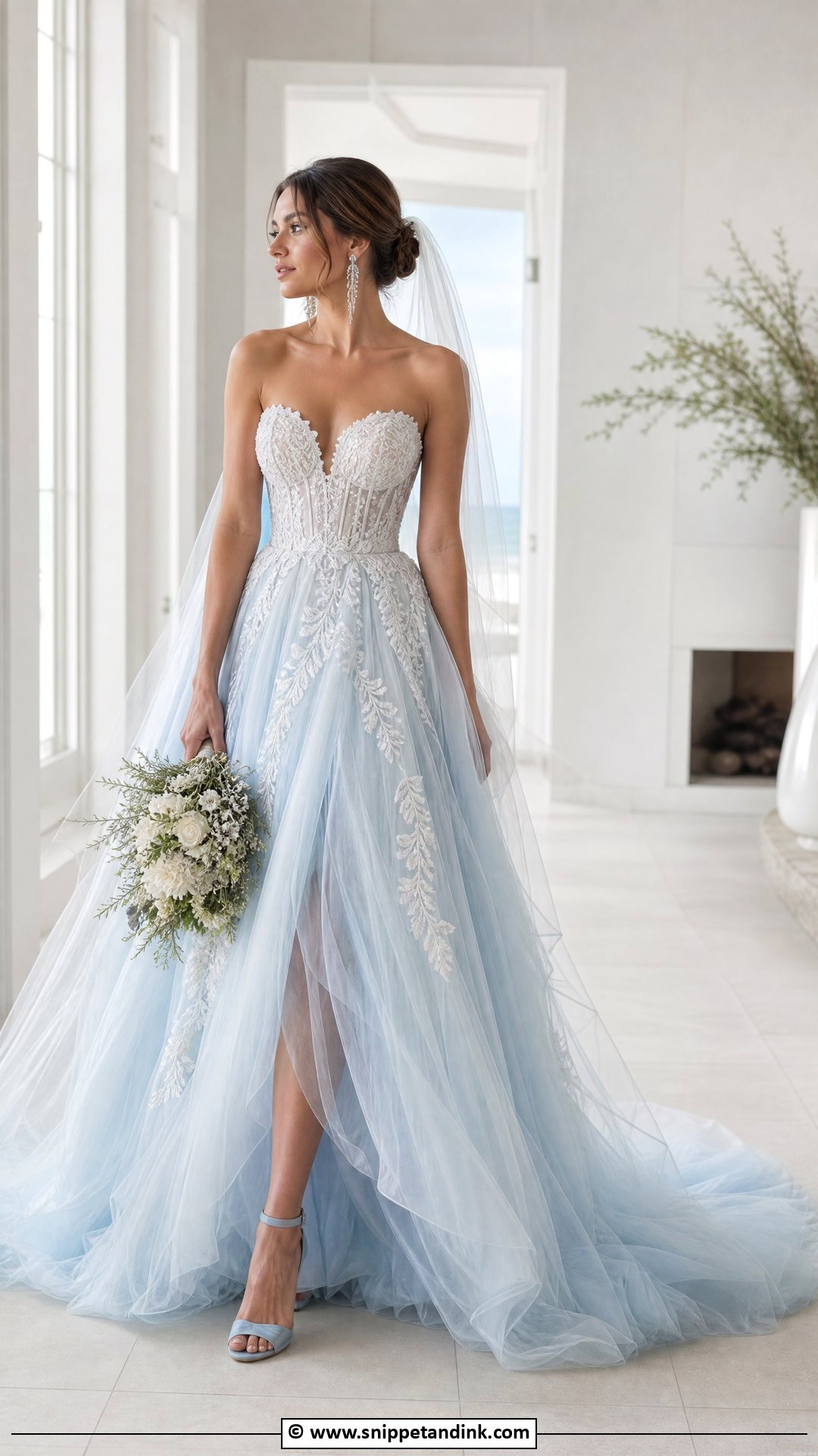 Bridal Gown With Blue Undertone - Snippet and Ink - 35 Bridal Gown Ideas