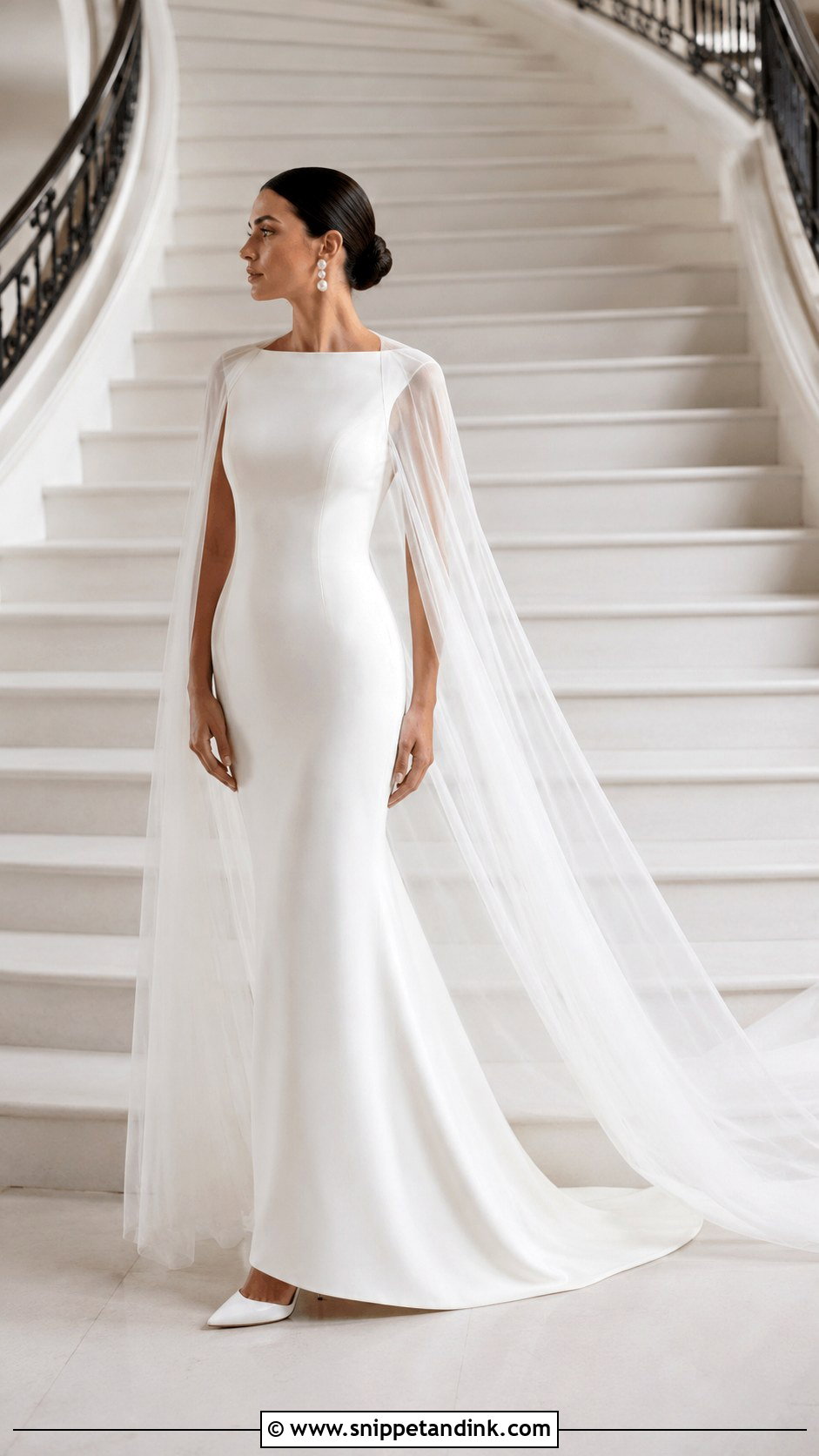 Bridal Gown With Cape - Snippet and Ink - 20 Modern Bridal Gowns
