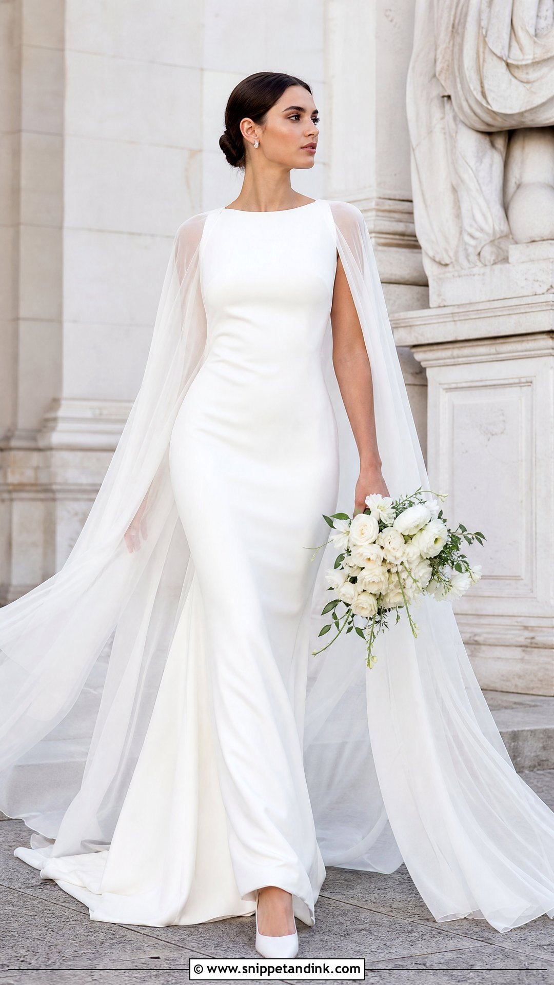 Bridal Gown With Cape - Snippet and Ink - 25 Elegant Bridal Gown Ideas