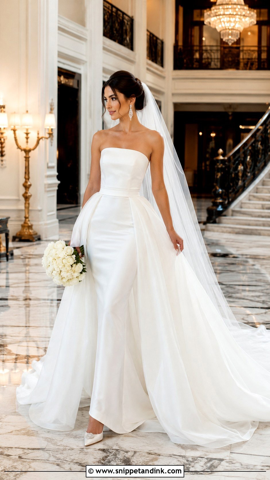Bridal Gown With Detachable Overskirt - Snippet and Ink - 20 Modern Bridal Gowns