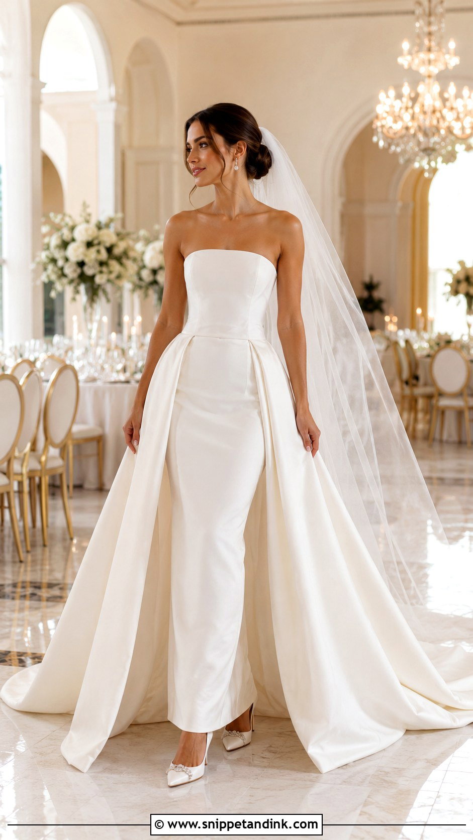 Bridal Gown With Detachable Overskirt - Snippet and Ink - 20 Bridal Fits Ideas