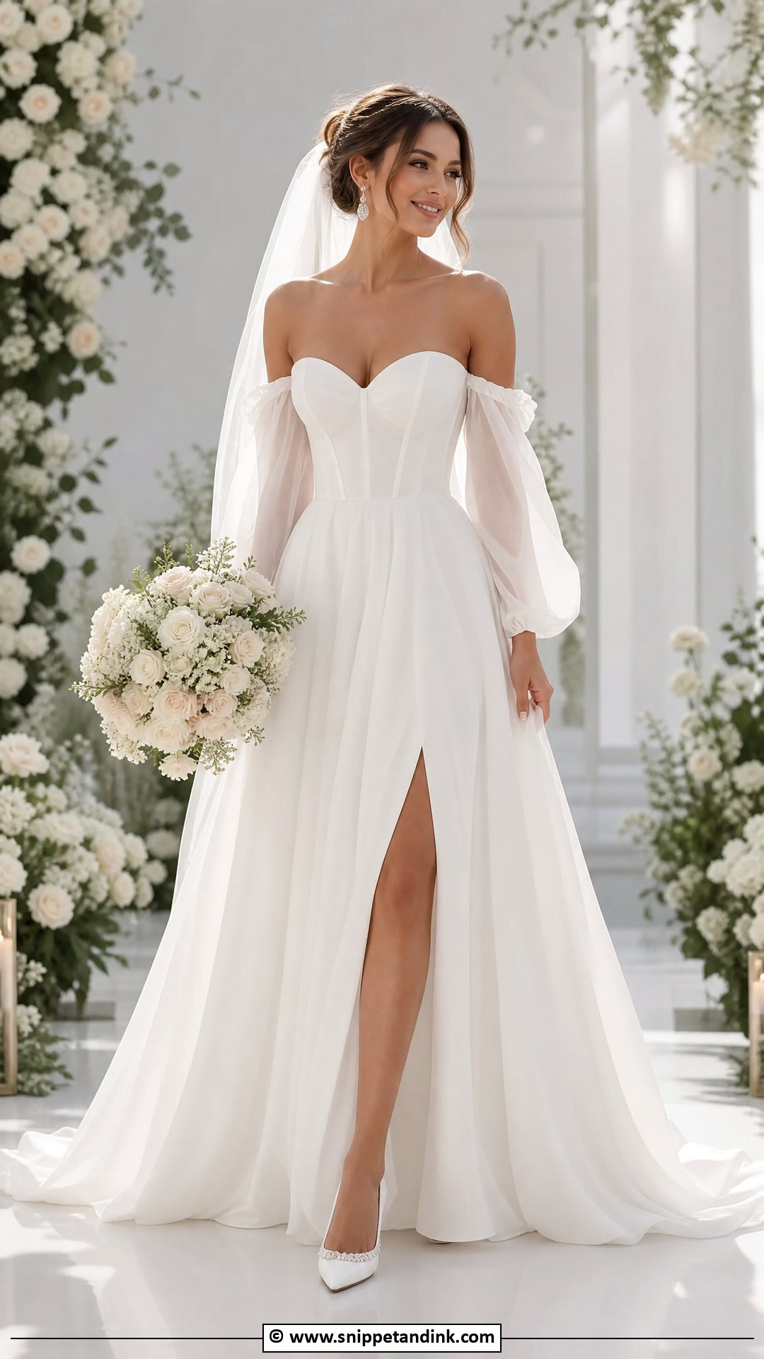 Bridal Gown With Detachable Sleeves - Snippet and Ink - 35 Bridal Gown Ideas