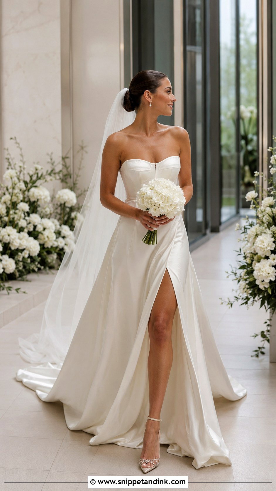 Bridal Gown With High Slit - Snippet and Ink - 20 2025 Bridal Gowns
