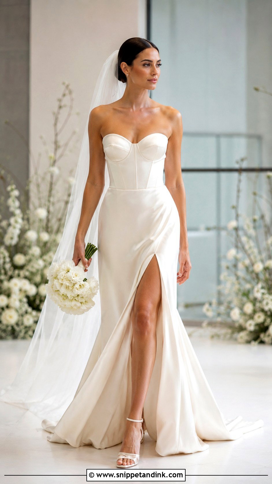 Bridal Gown With Leg Slit - Snippet and Ink - 20 2024 Bridal Gowns