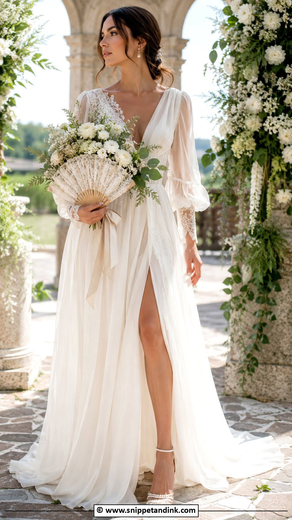 Bridal Hand Fan Bouquet - Snippet and Ink - 25 Bridal Hand Fan Ideas