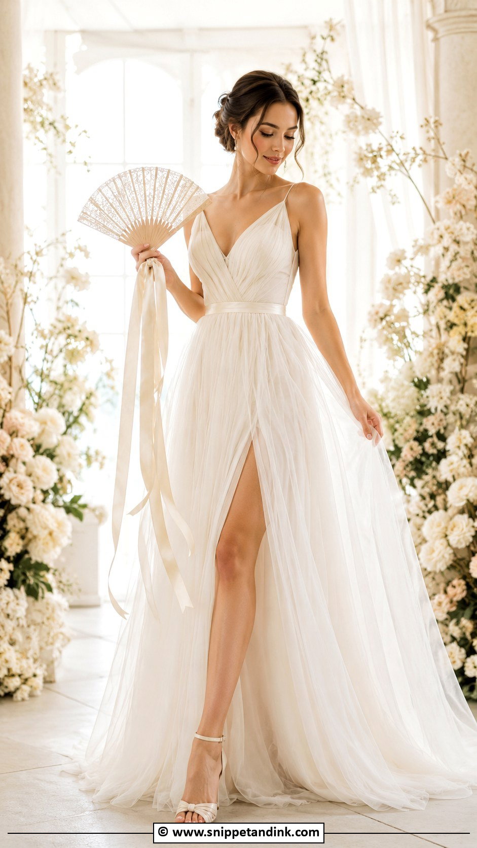 Bridal Hand Fan With Ribbon - Snippet and Ink - 25 Bridal Hand Fan Ideas