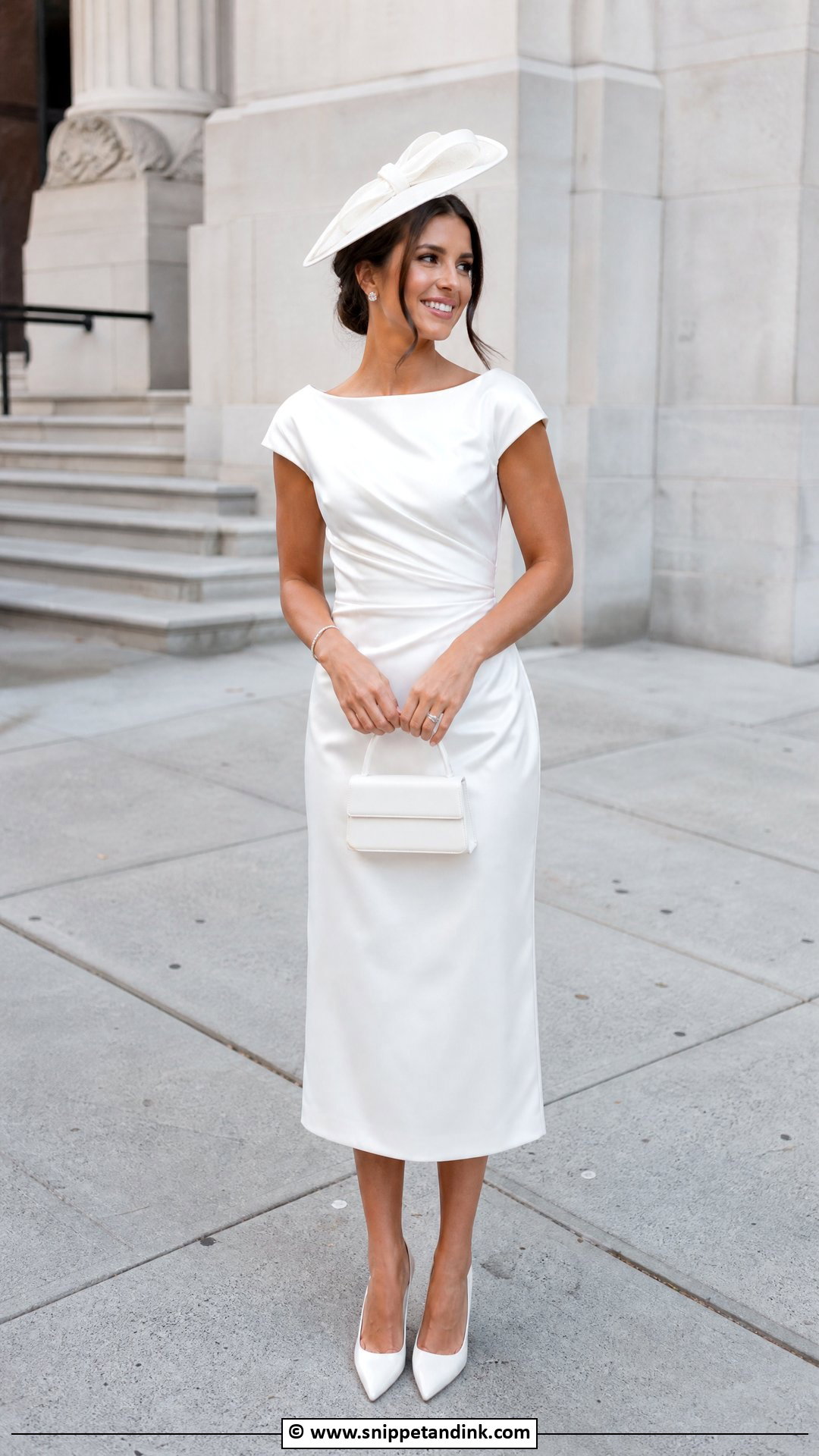 Bridal Hat City Hall Wedding Outfit - Snippet and Ink - 35 City Hall Wedding Dress Ideas