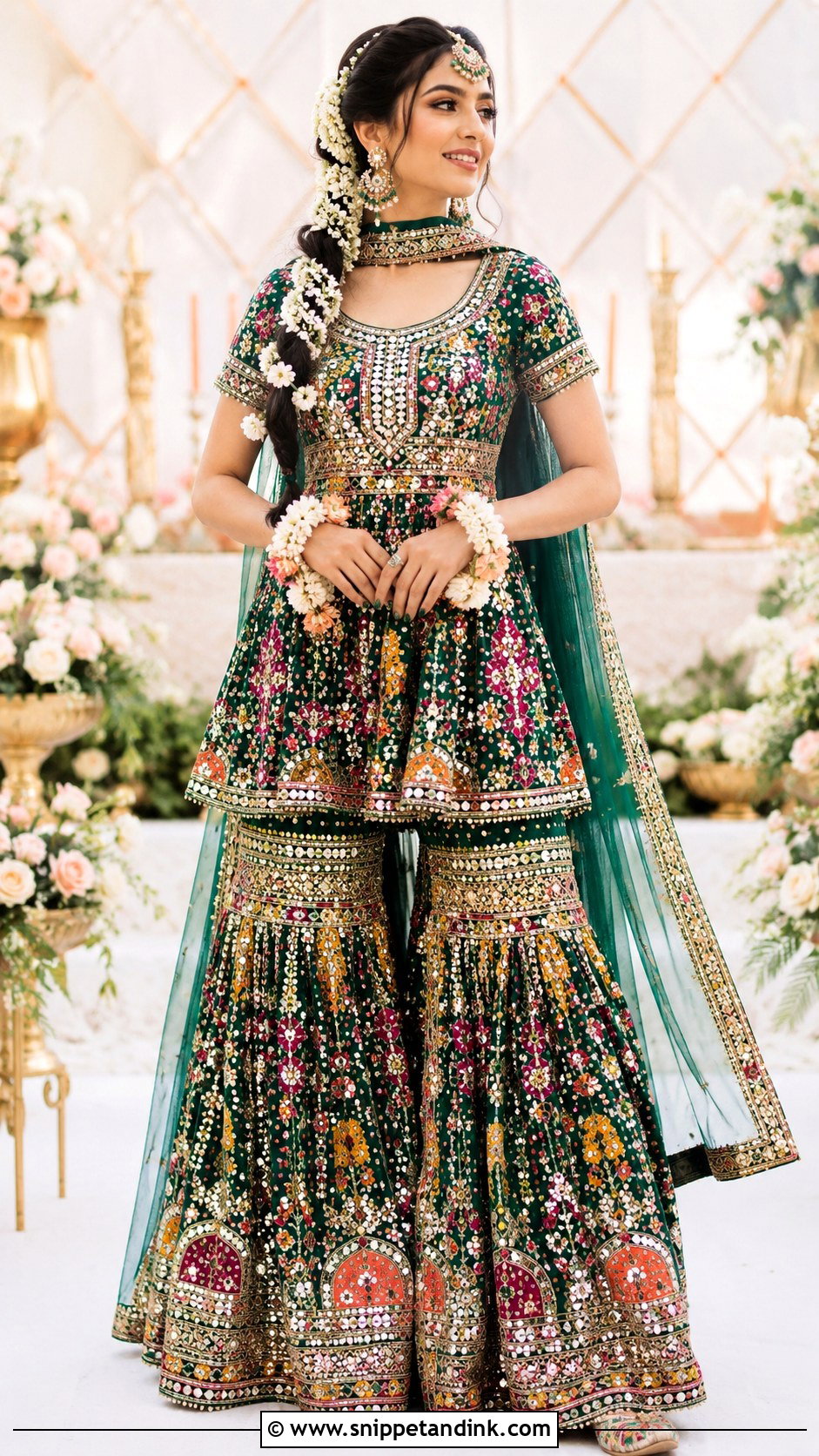 Bridal Heavy Embroidered Mehendi Suit - Snippet and Ink - 20 Mehendi Suits Mehndi Outfit