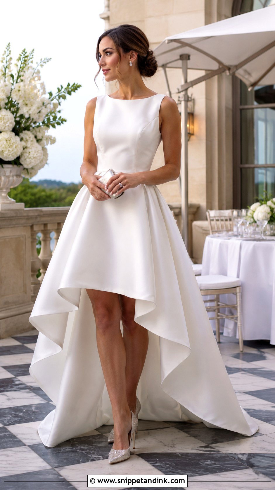 Bridal High Low Dress With Statement Shoes - Snippet and Ink - 20 Bridal Second Dress Ideas