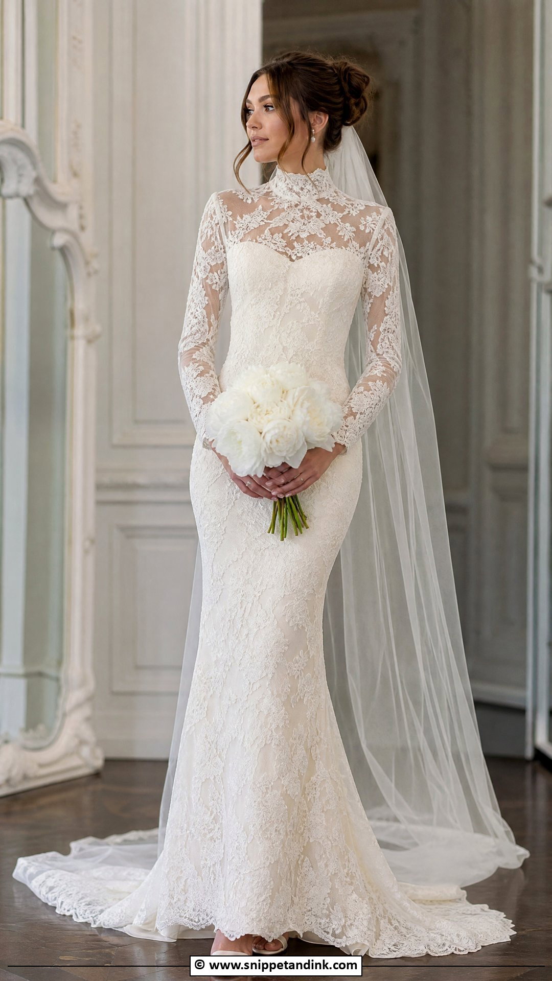 Bridal High Neck Dress Outfit - Snippet and Ink - 35 Bridal Outfits