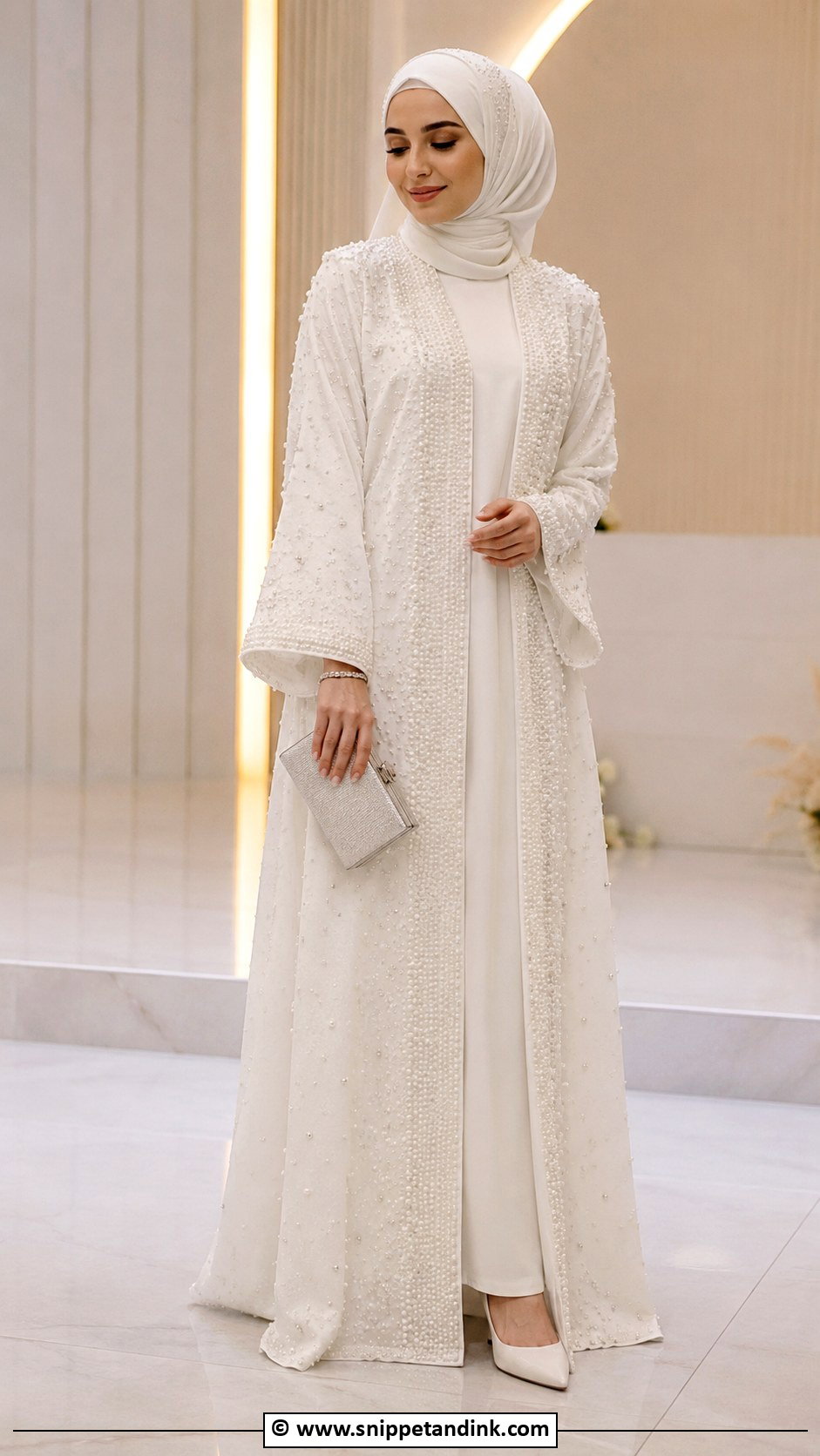 Bridal Hijab With Abaya Wedding Dress - Snippet and Ink - 30 Bridal Hijab Styles