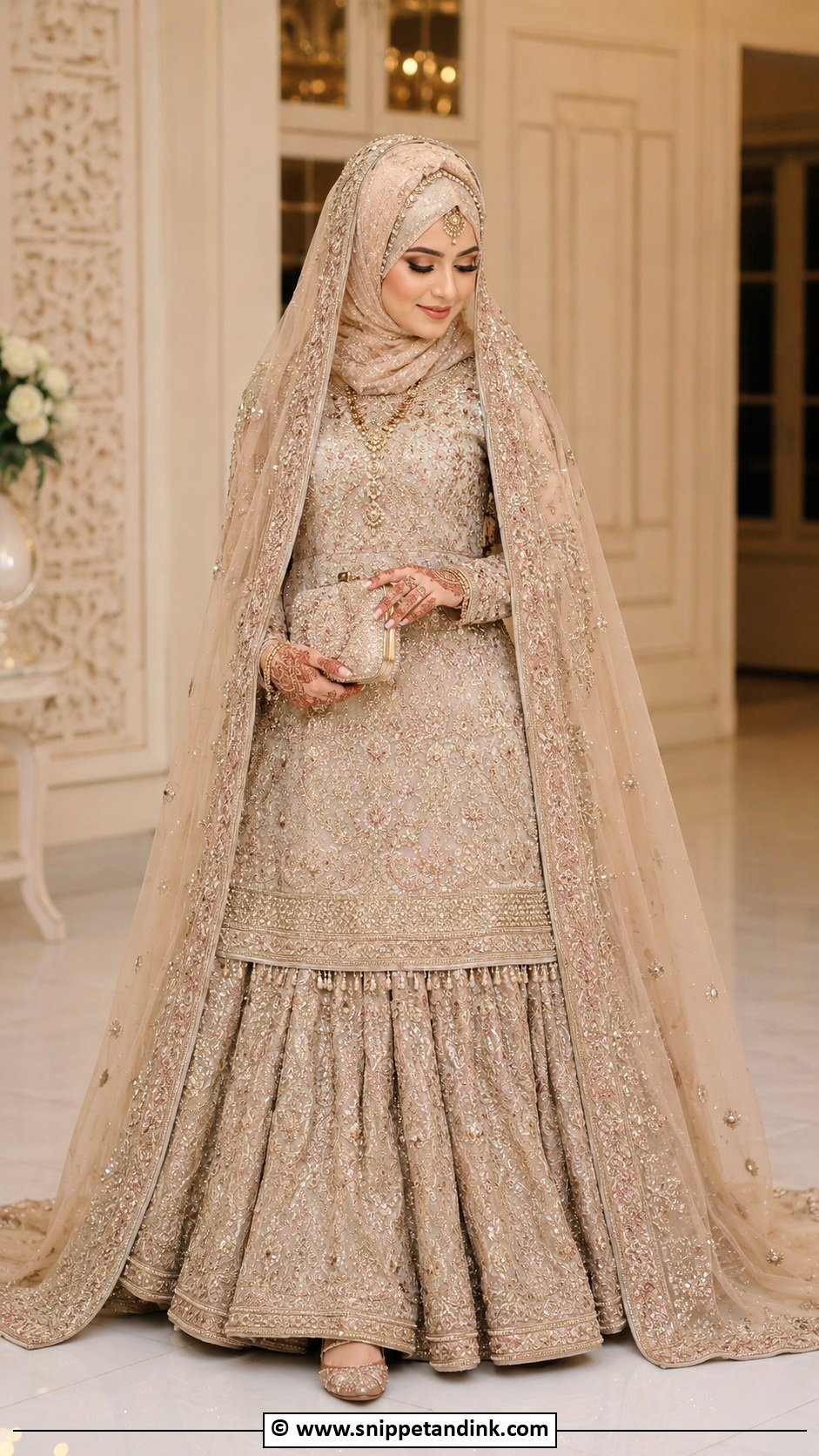 Bridal Hijab With Pakistani Dress - Snippet and Ink - 30 Bridal Hijab Styles