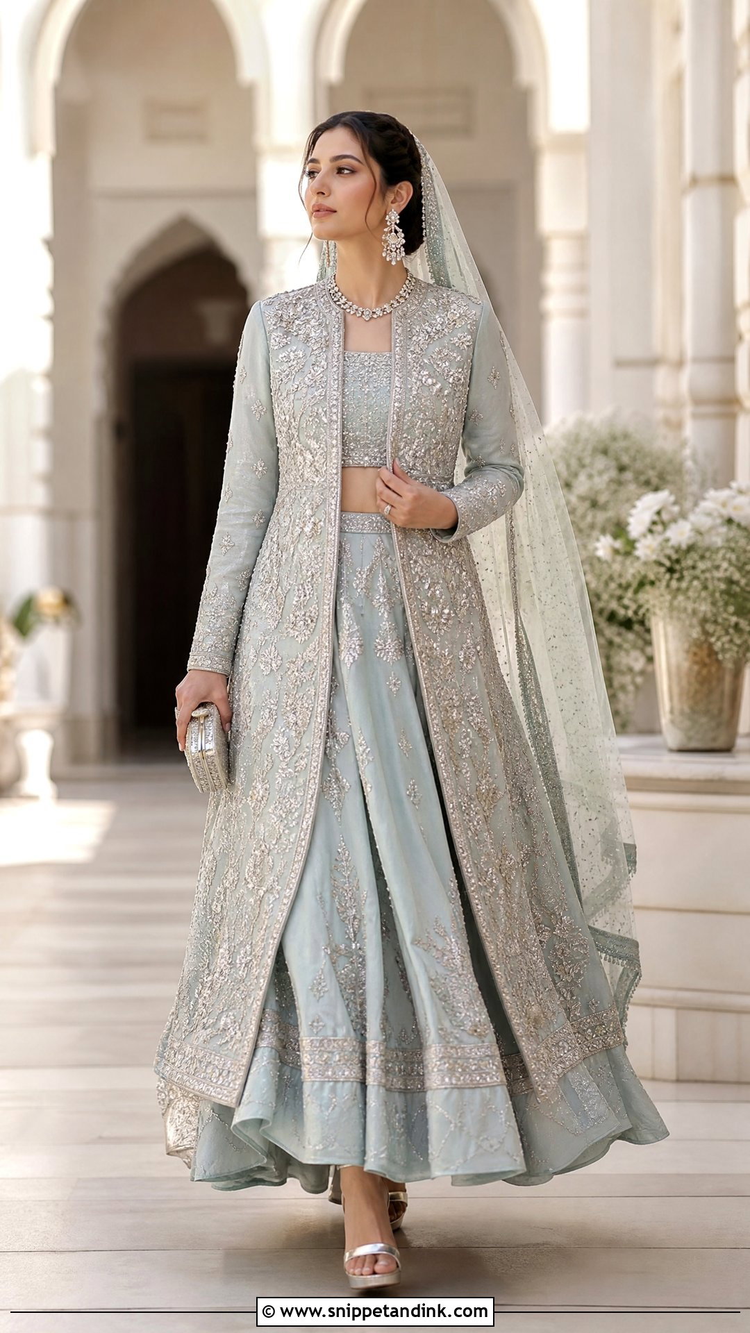Bridal Jacket Nikah Lehenga - Snippet and Ink - 20 Nikah Bridal Dress Ideas