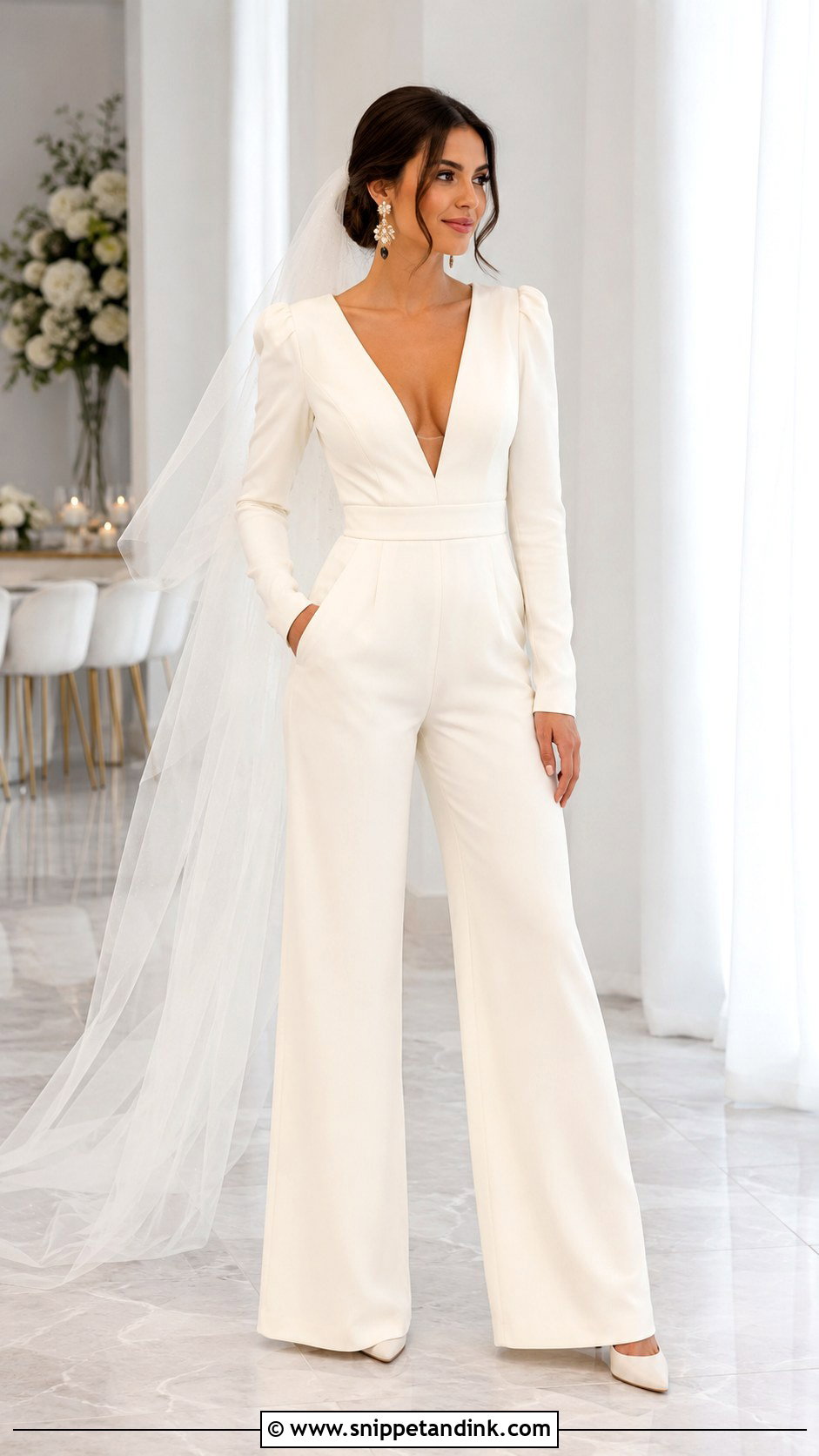 Bridal Jumpsuit - Snippet and Ink - 25 Weeding Dressing Woman Bride Ideas