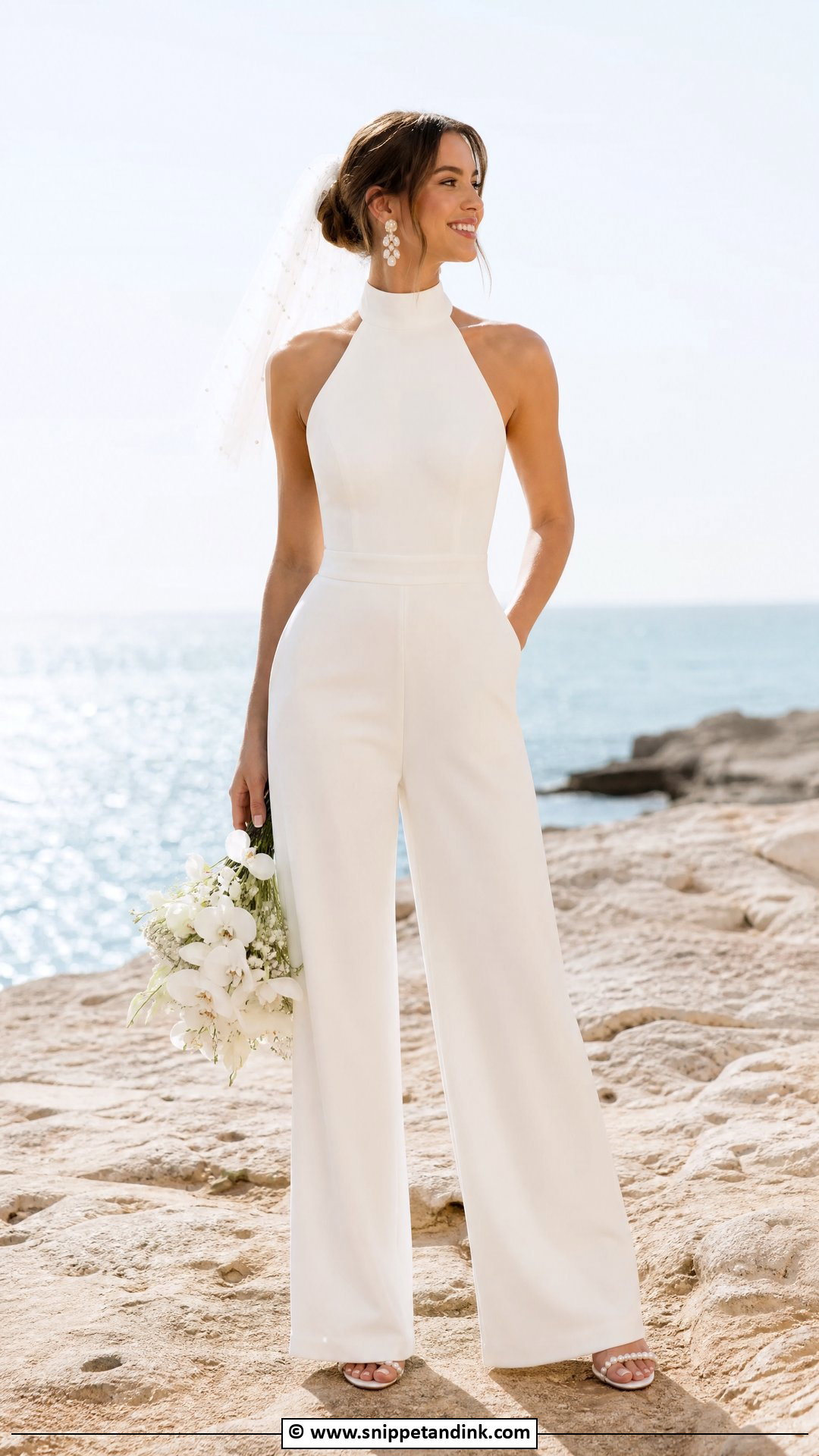 Bridal Jumpsuit Beach Wedding Dress - Snippet and Ink - 35 Beach Wedding Dress Ideas