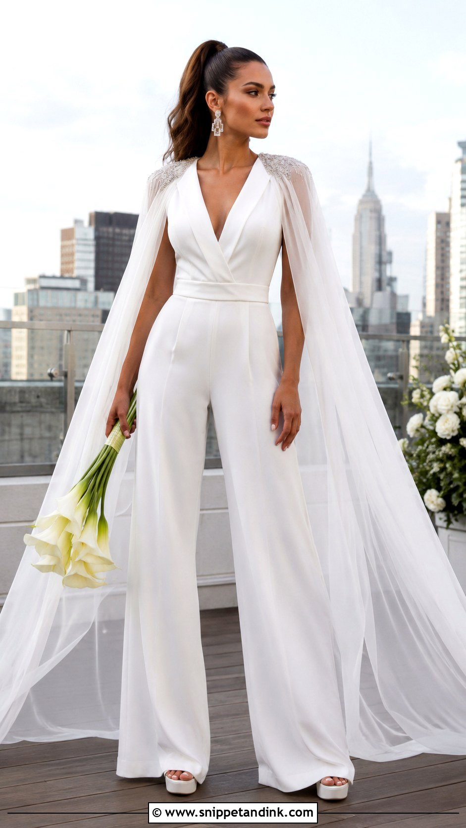 Bridal Jumpsuit Bride Look - Snippet and Ink - 20 Lovely Bride Ideas