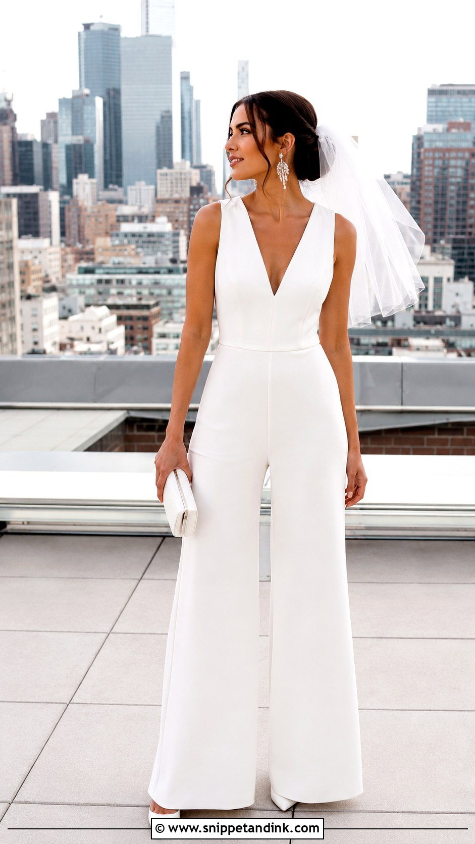 Bridal Jumpsuit Elopement Outfit - Snippet and Ink - 30 Simple Elopement Dress Ideas