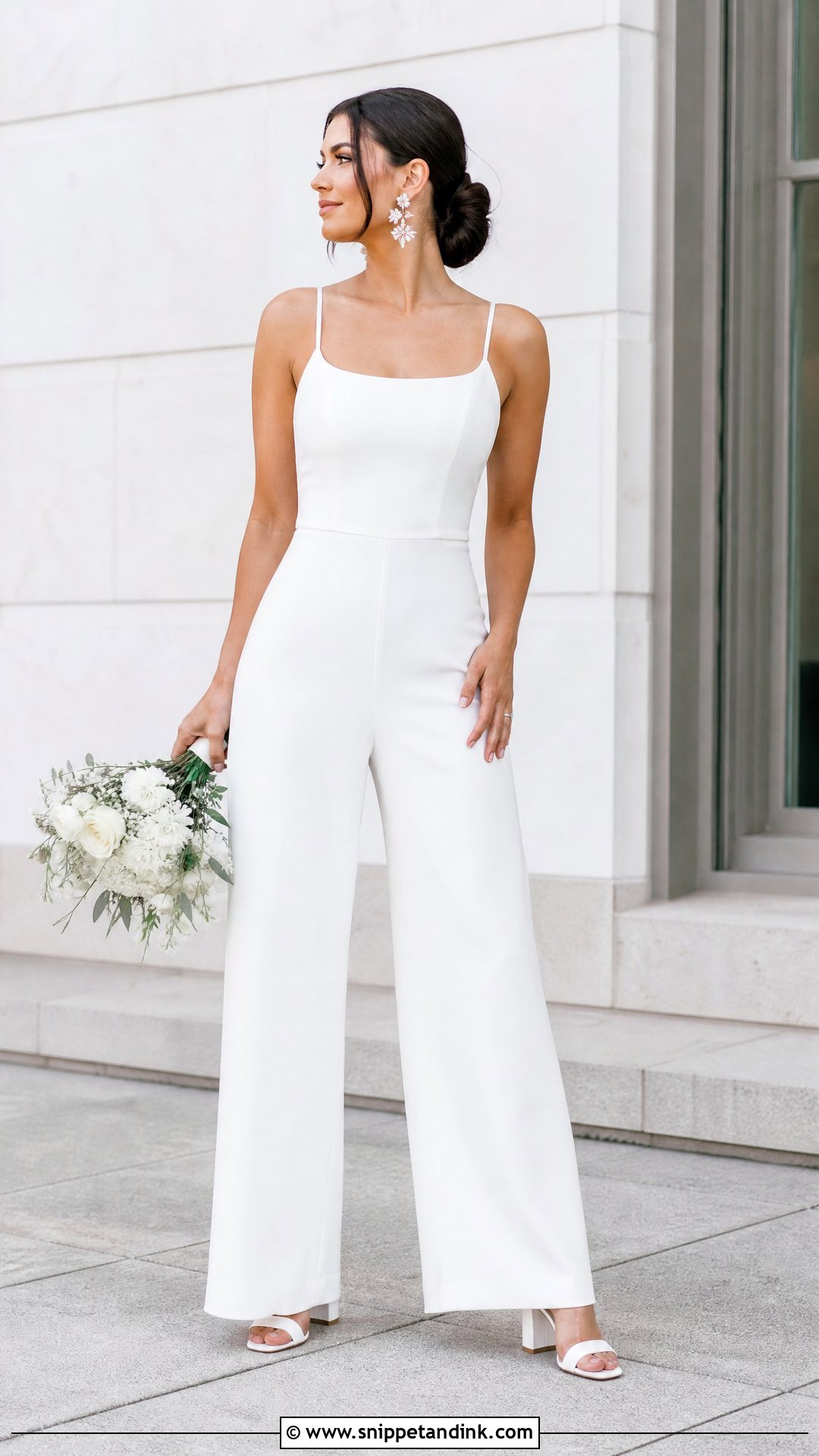 Bridal Jumpsuit Elopement Outfit - Snippet and Ink - 25 Elopement Outfit Ideas