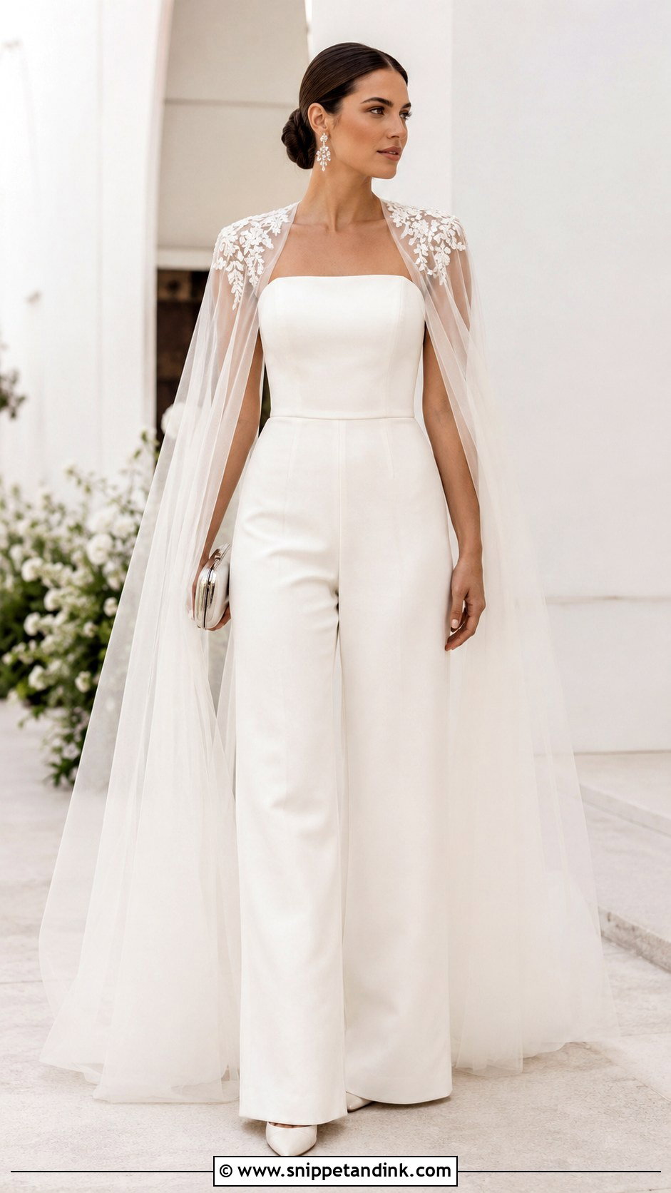 Bridal Jumpsuit Look - Snippet and Ink - 20 Cute Bride Ideas