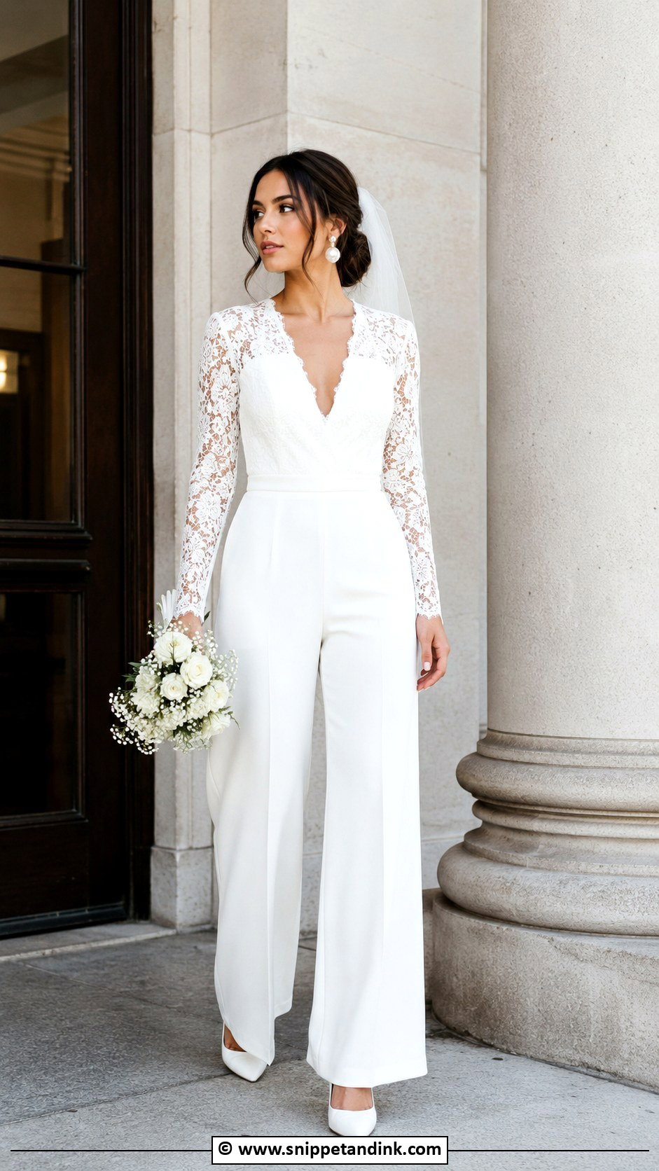 Bridal Jumpsuit Outfit - Snippet and Ink - 30 Cute Wedding Dress Ideas