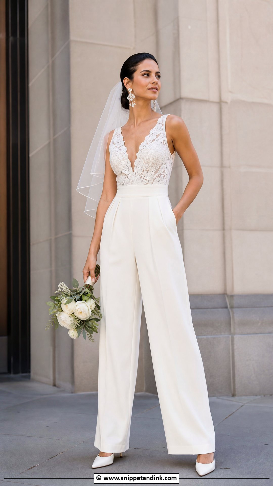 Bridal Jumpsuit Outfit - Snippet and Ink - 35 Bridal Outfit Ideas