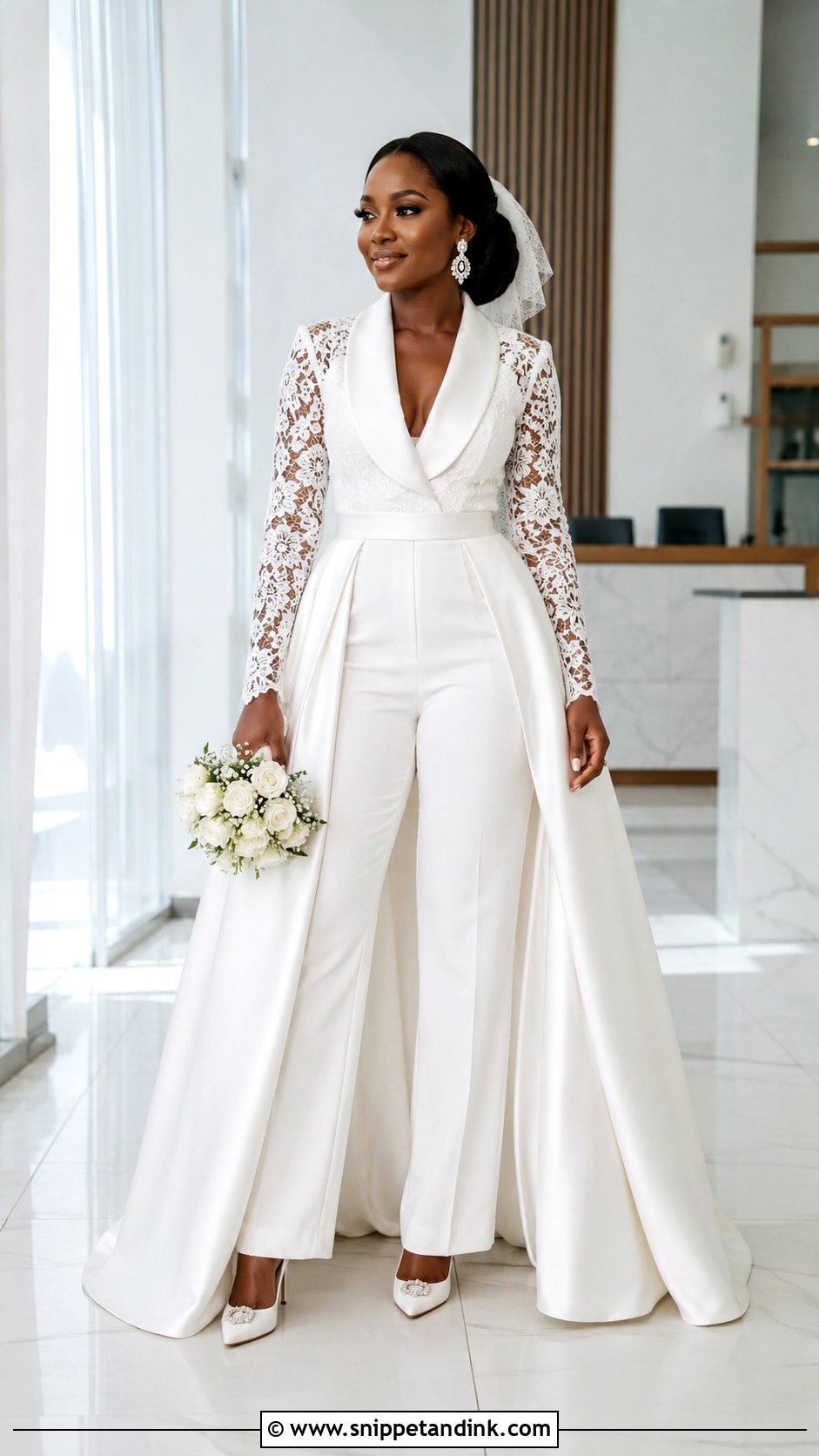 Bridal Jumpsuit Wedding Dress - Snippet and Ink - 20 Best Lady Wedding Dresses in Nigeria