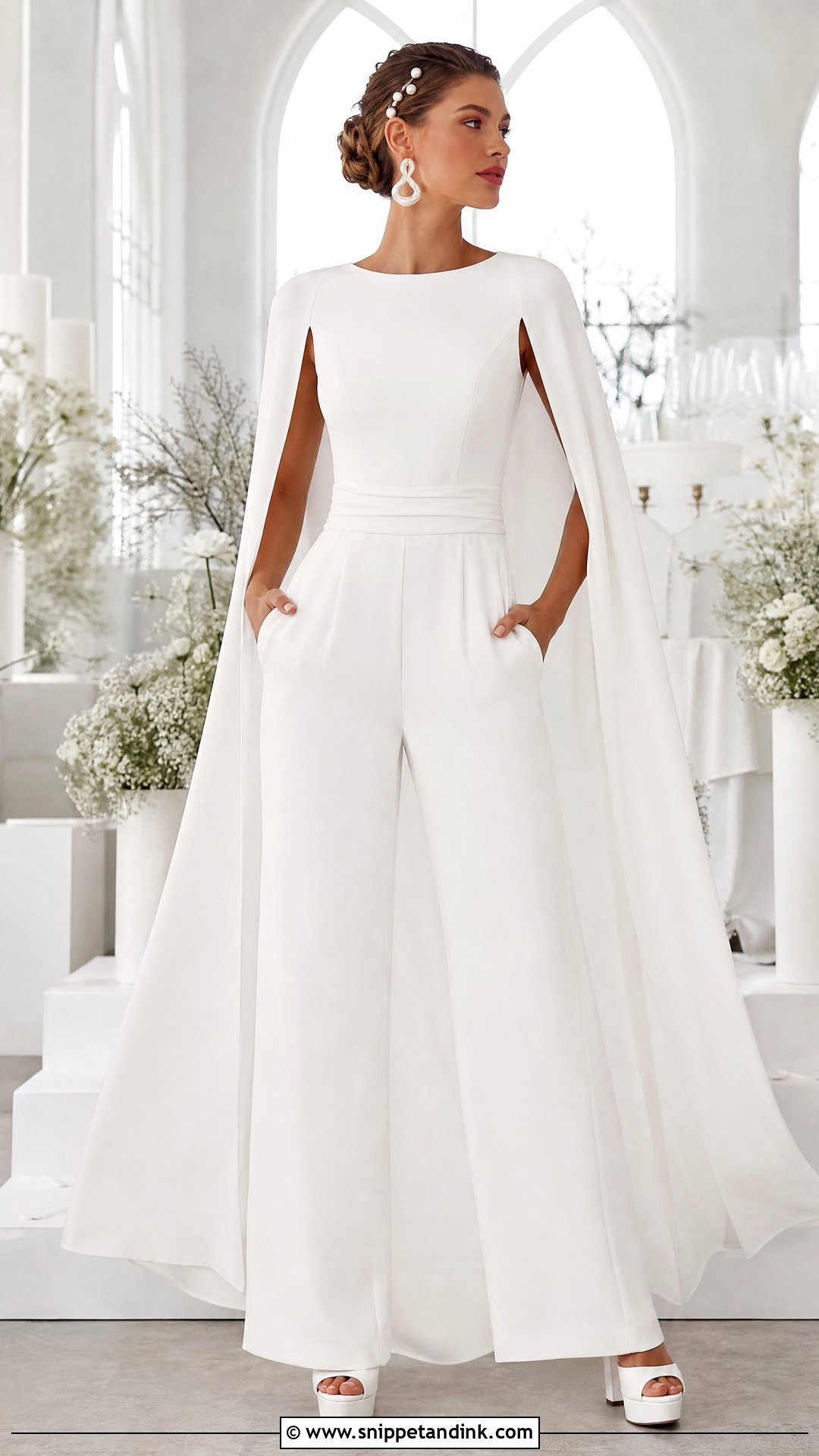 Bridal Jumpsuit Wedding Outfit - Snippet and Ink - 25 Wedding Day Outfit Ideas