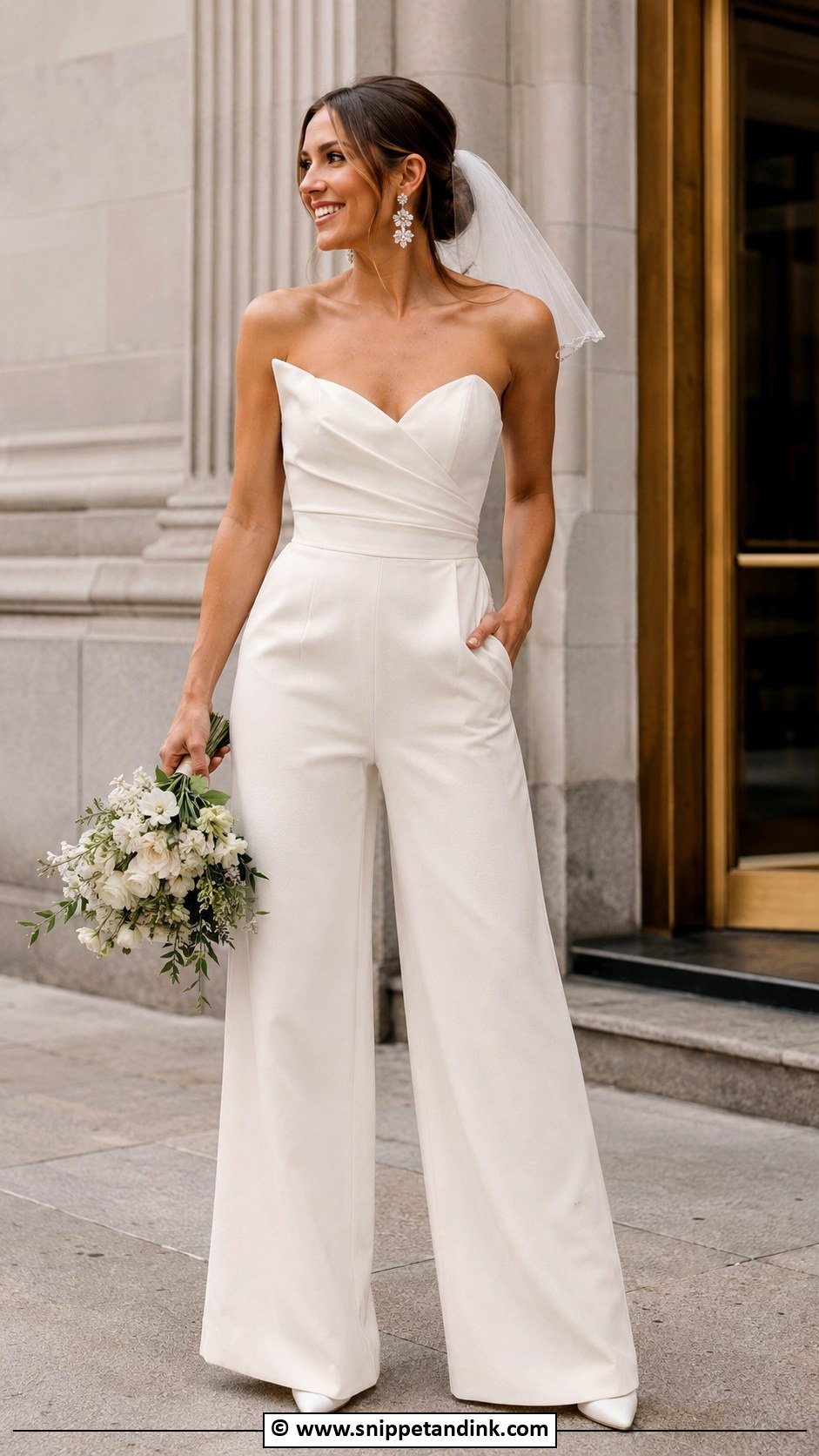 Bridal Jumpsuit Wedding Outfit - Snippet and Ink - 25 Trendy Wedding Dresses