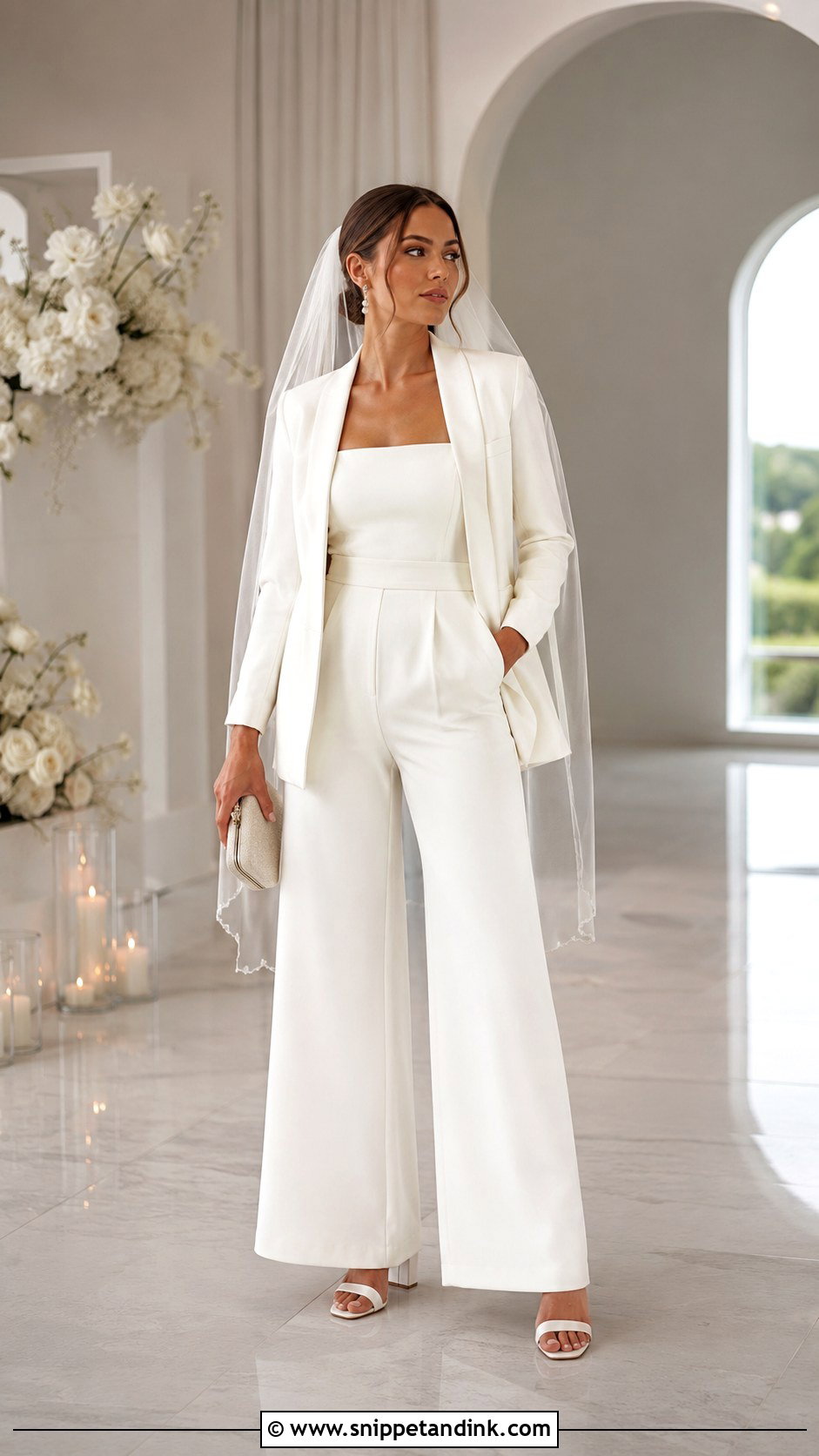 Bridal Jumpsuit With Blazer - Snippet and Ink - 20 Bridal Suit Design Ideas