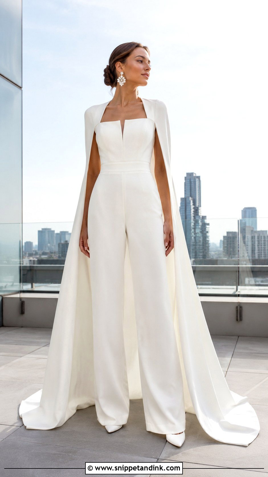 Bridal Jumpsuit With Cape - Snippet and Ink - 20 Bridal Styles