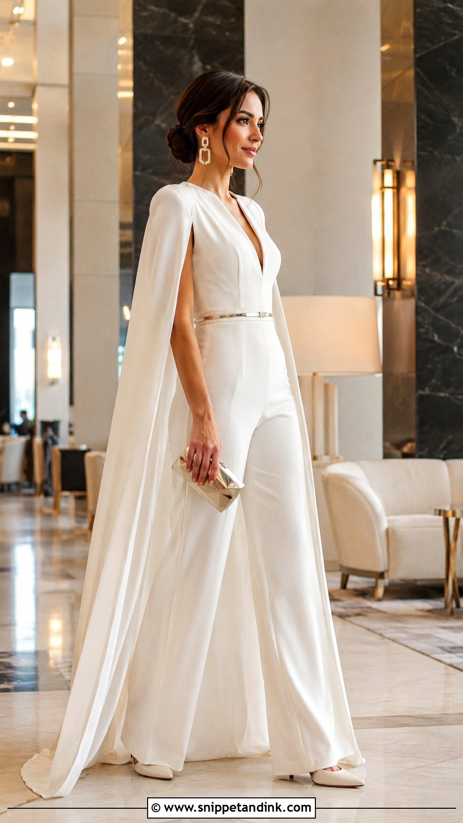 Bridal Jumpsuit With Cape - Snippet and Ink - 20 Contemporary Bridal Ideas