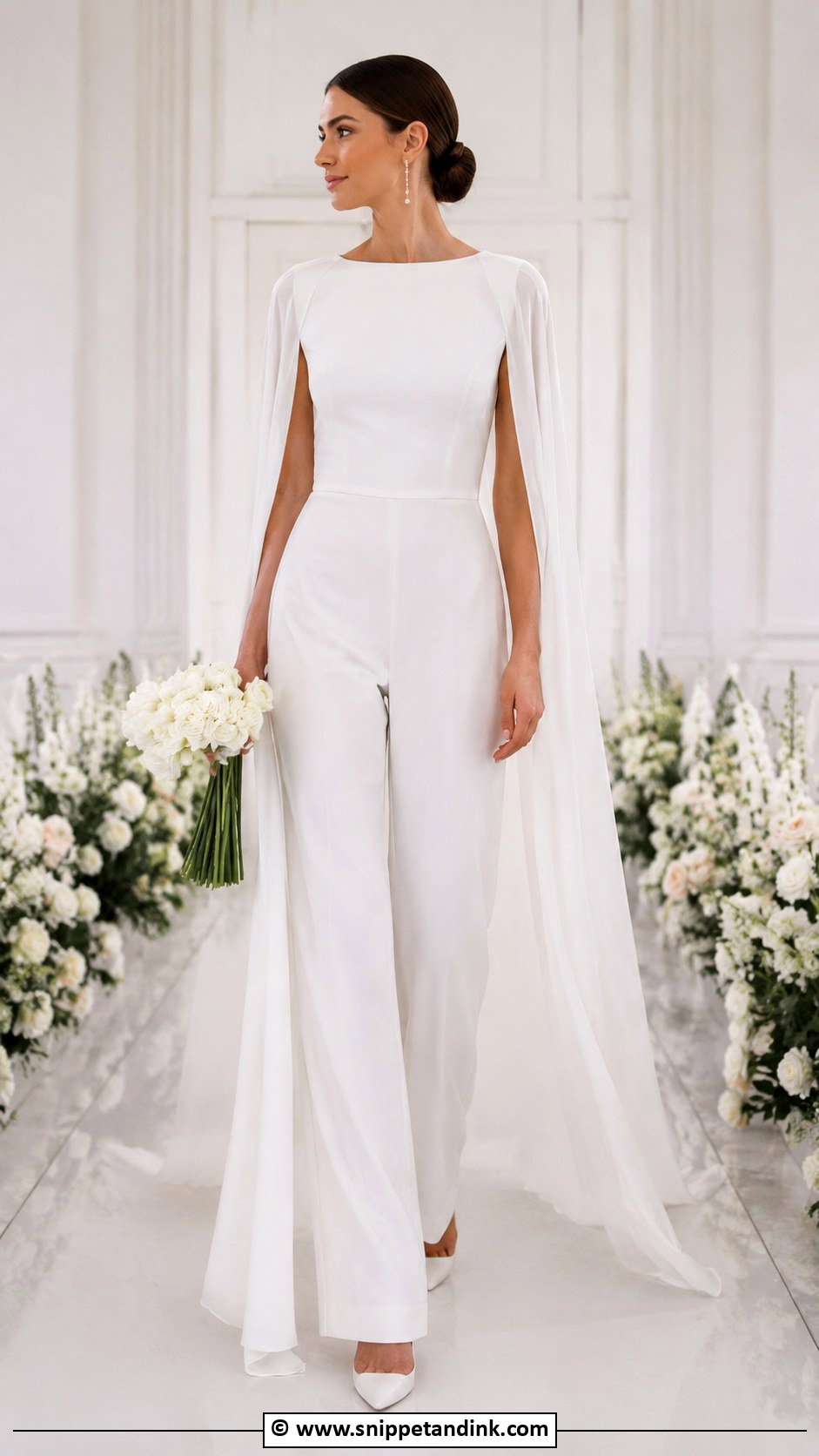Bridal Jumpsuit With Cape - Snippet and Ink - 25 Jumpsuit Wedding Dress Ideas