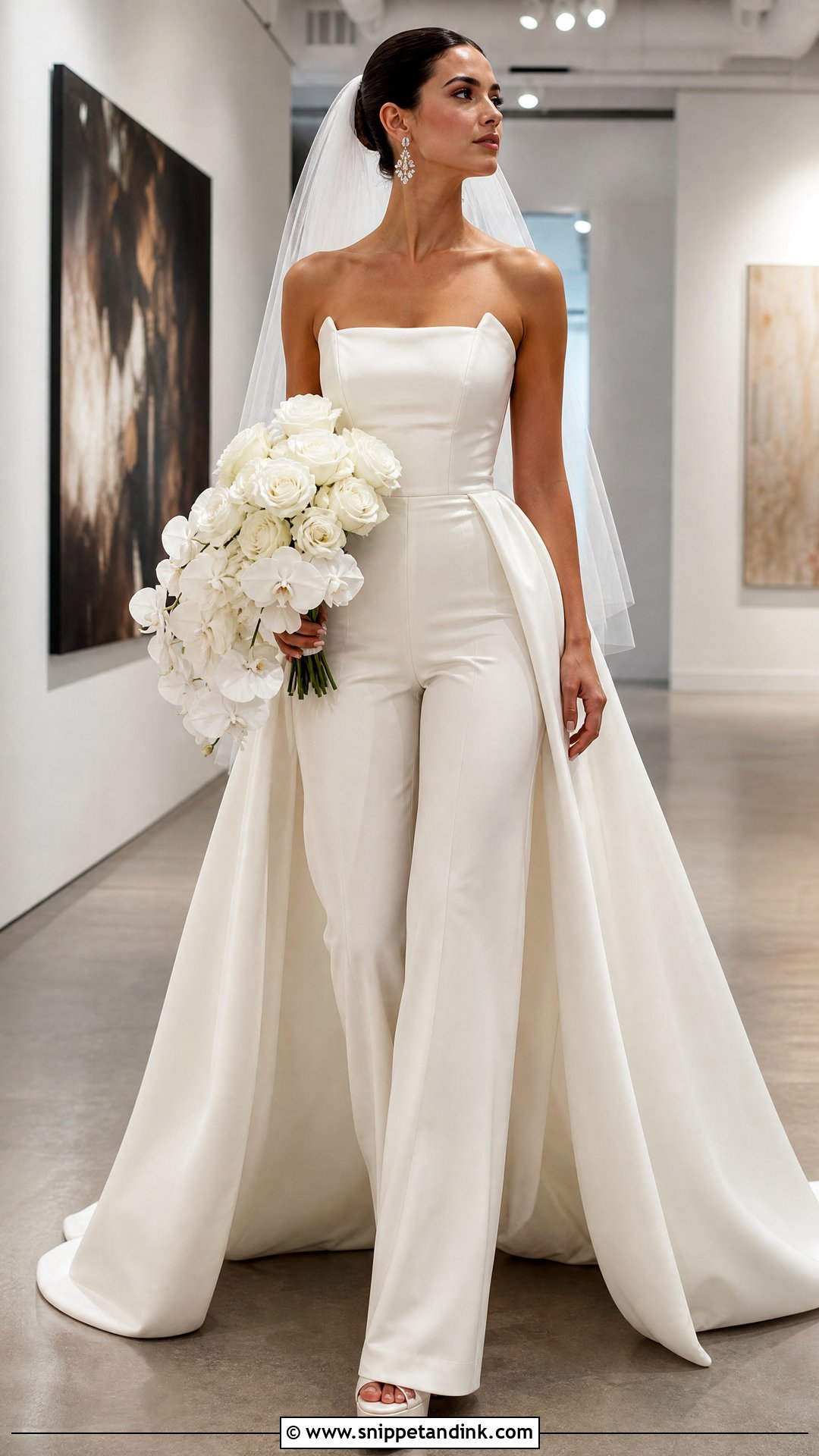Bridal Jumpsuit With Detachable Overskirt - Snippet and Ink - 20 October Bride Ideas