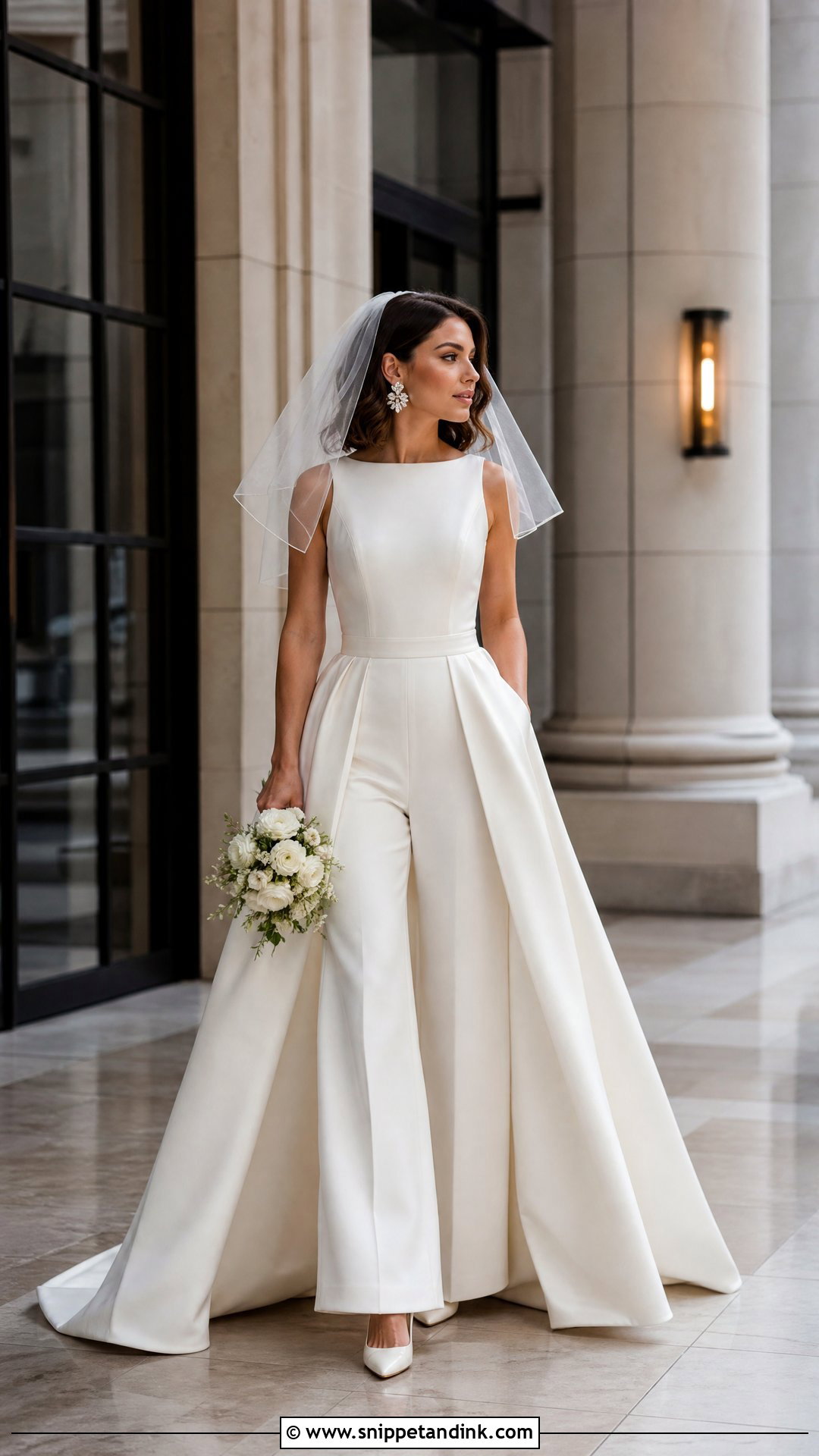 Bridal Jumpsuit With Detachable Skirt - Snippet and Ink - 20 Two in One Convertible Wedding Dress Ideas