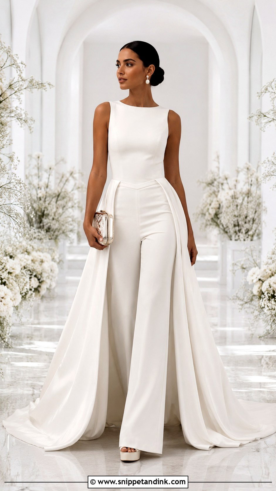 Bridal Jumpsuit With Detachable Train - Snippet and Ink - 20 Alternative Bridal Ideas