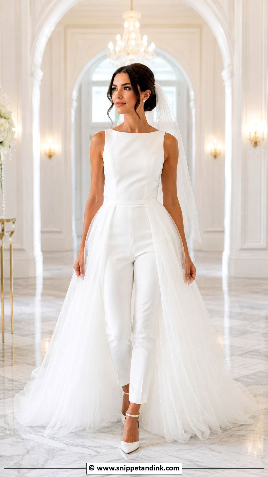 Bridal Jumpsuit With Overskirt - Snippet and Ink - 25 Jumpsuit Wedding Dress Ideas