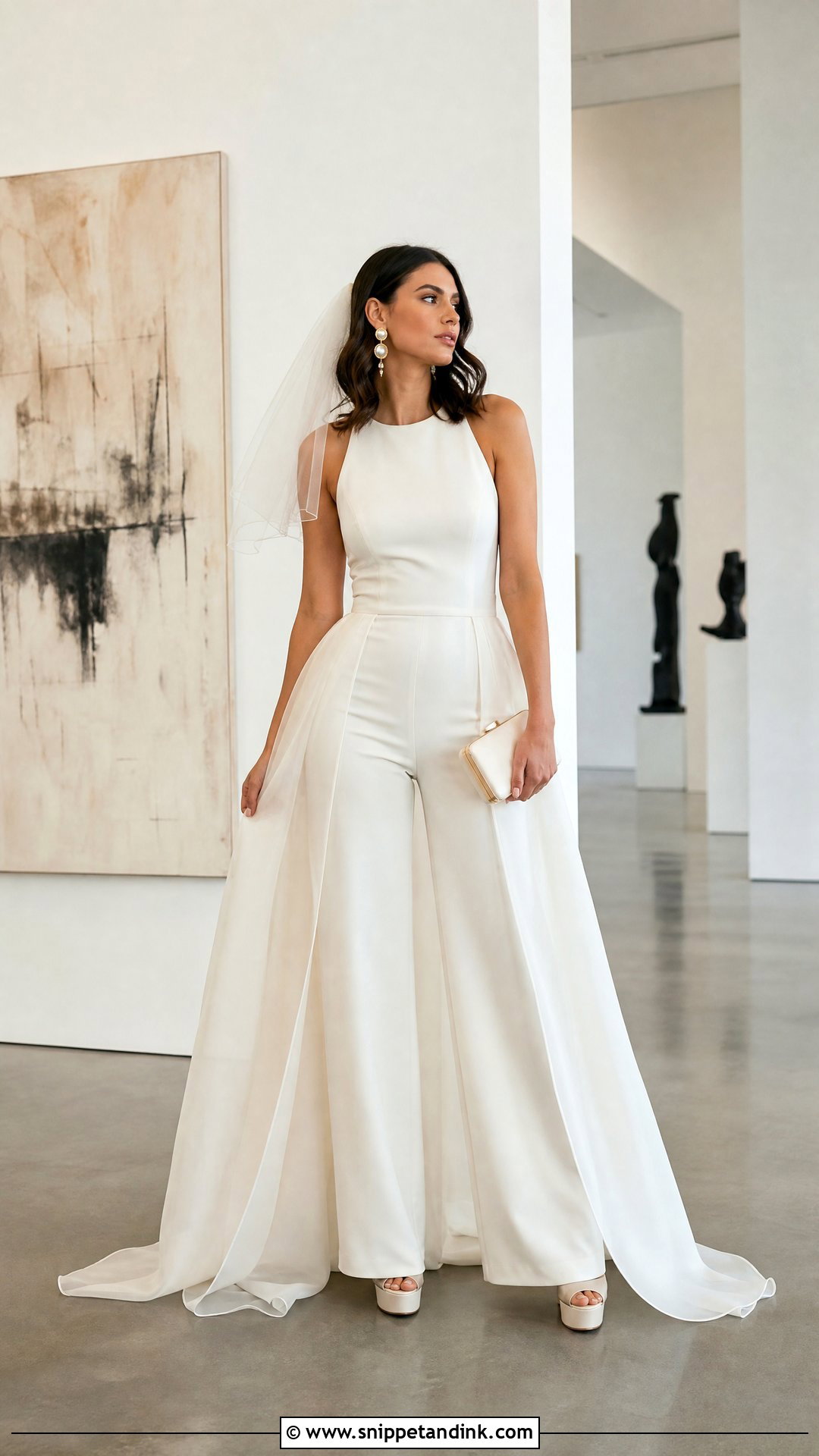 Bridal Jumpsuit With Overskirt - Snippet and Ink - 20 Non Conventional Wedding Dress Ideas